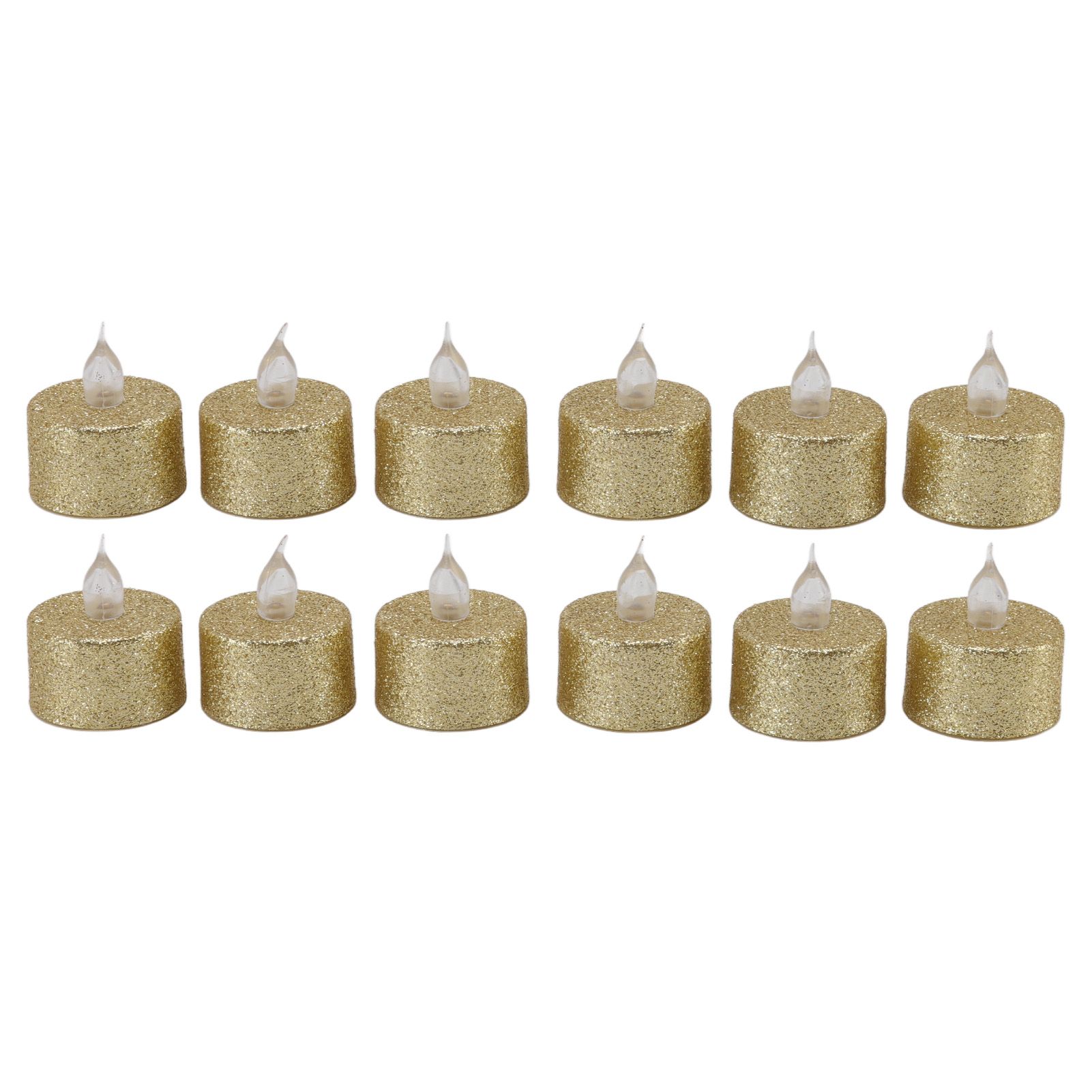 LED Candle Light Flameless Battery Operated Decorative Electronic Tea Light for Christmas Wedding 12pcs Gold