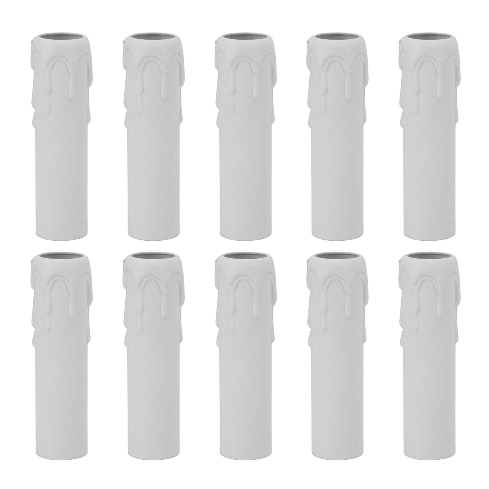 10pcs 4 Inch Candle Covers Sleeves Simulation Vintage Wax Drop Candle Socket Covers for Chandelier White