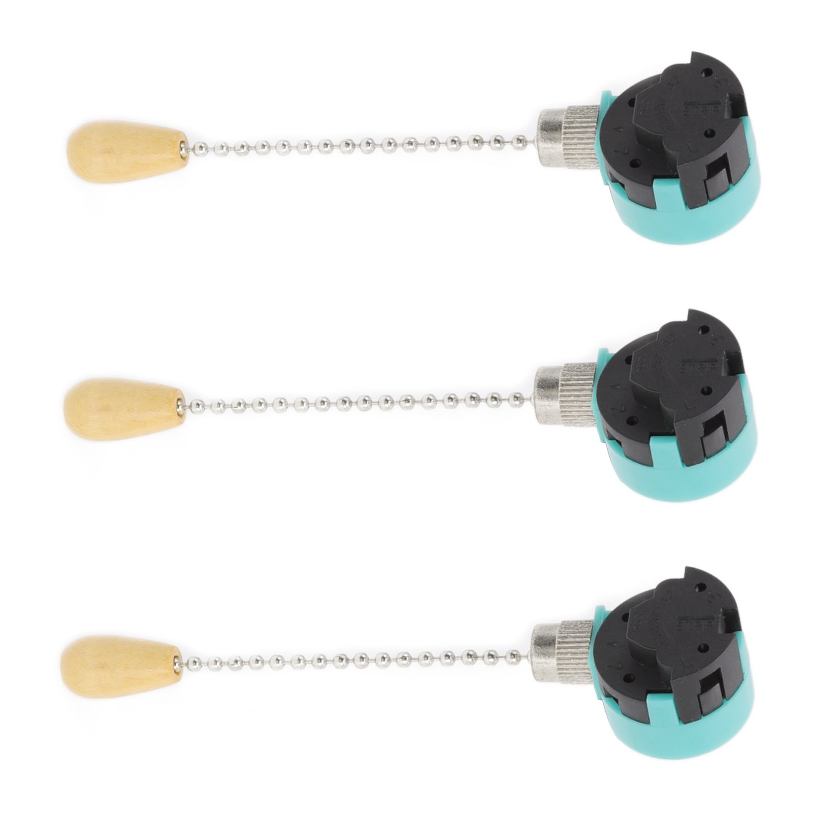 3Pcs Ceiling Light Pull Chain Switch 3 Speed 4 Wire Ceiling Fan Lamp Switch for Ceiling Lamp Fan Lamp Wall Lamp Chrome