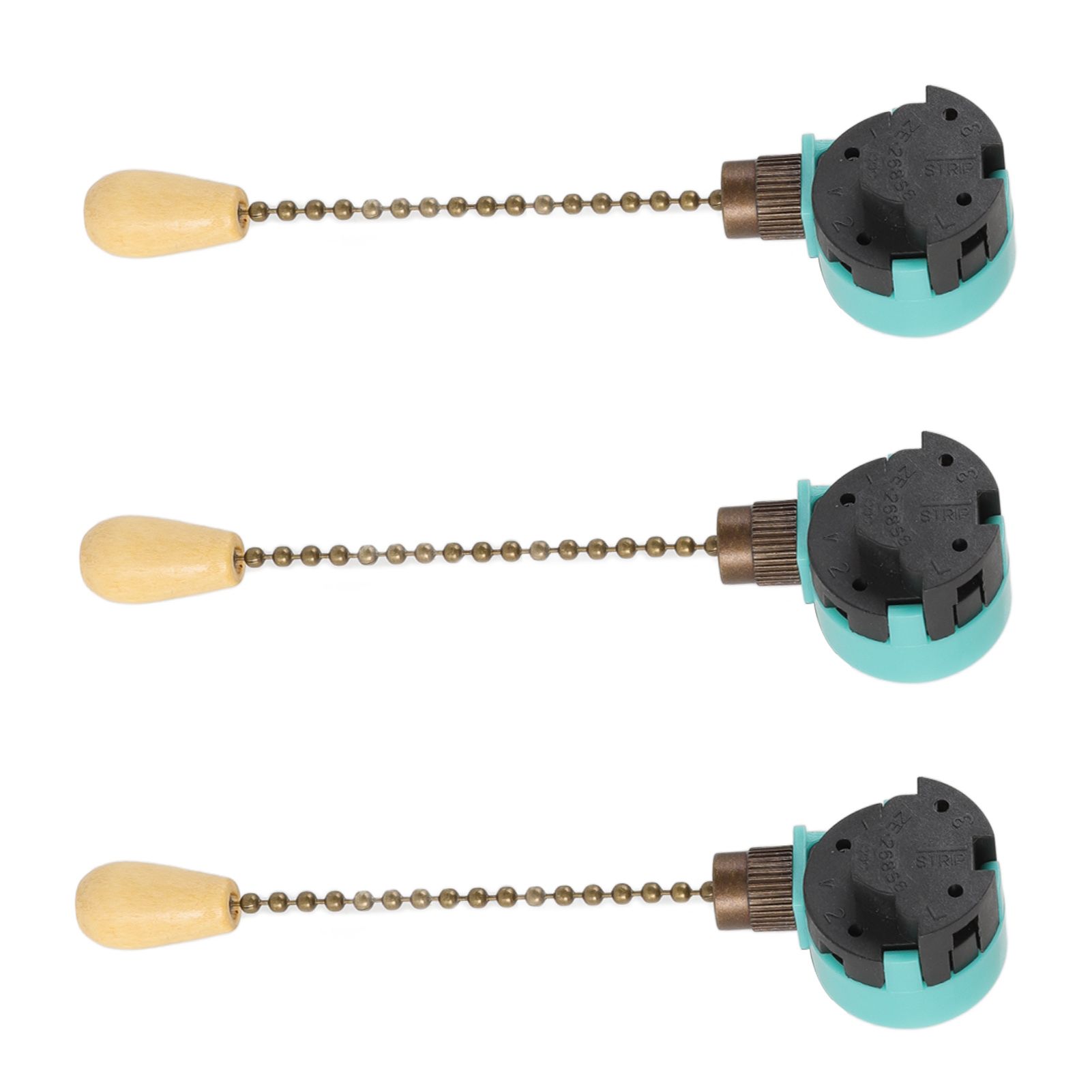 3Pcs Ceiling Light Pull Chain Switch 3 Speed 4 Wire Ceiling Fan Lamp Switch for Ceiling Lamp Fan Lamp Wall Lamp Bronze
