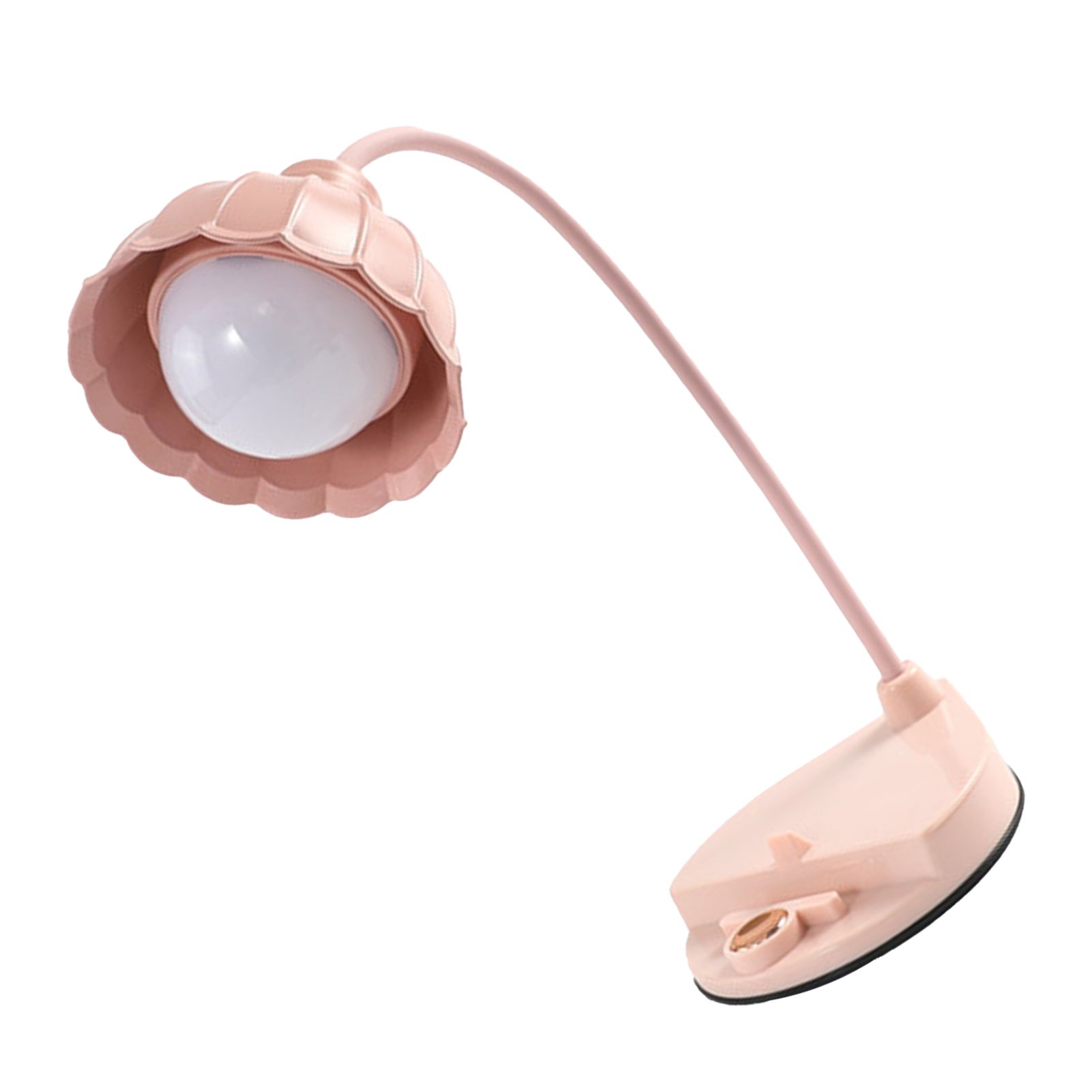 LED Reading Light Plastic Flower Shaped Touch Sensitive USB Charging Folding Table Lamp for Bedroom Dormitory Pink