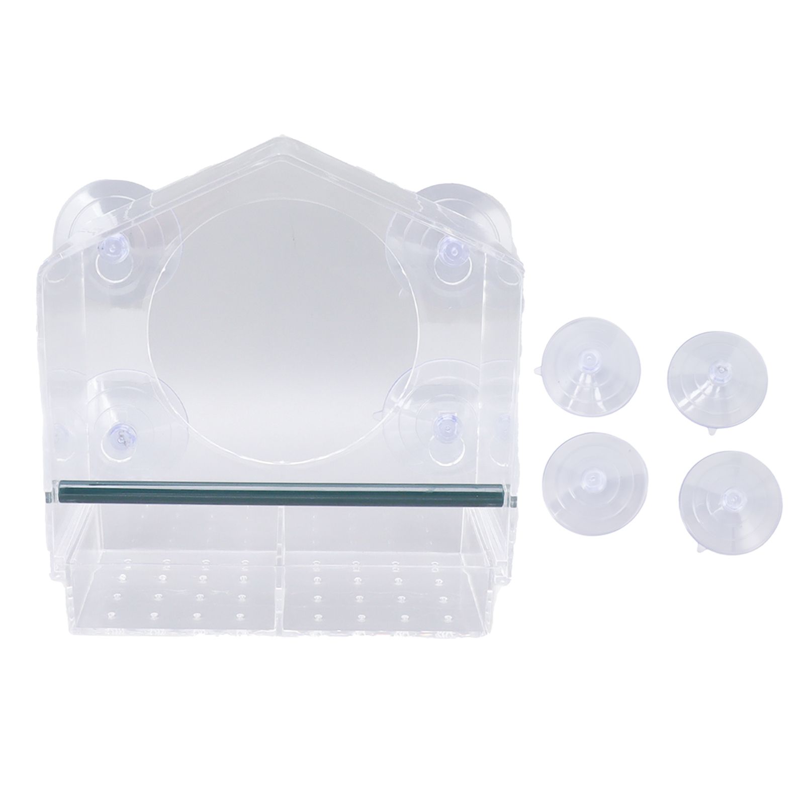 Window Bird Feeder Clear Sturdy Acrylic Window Bird House Feeder with 4 Suction Cups