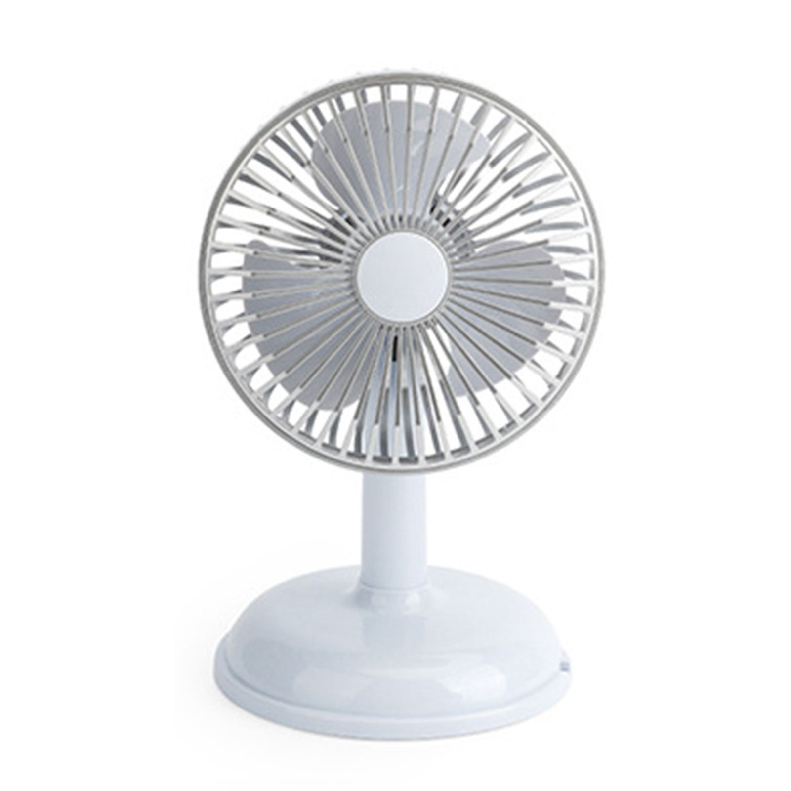 Small Electric Fan Simple Portable Vintage Pure Color USB Charging Little Fan for Summer Light Blue