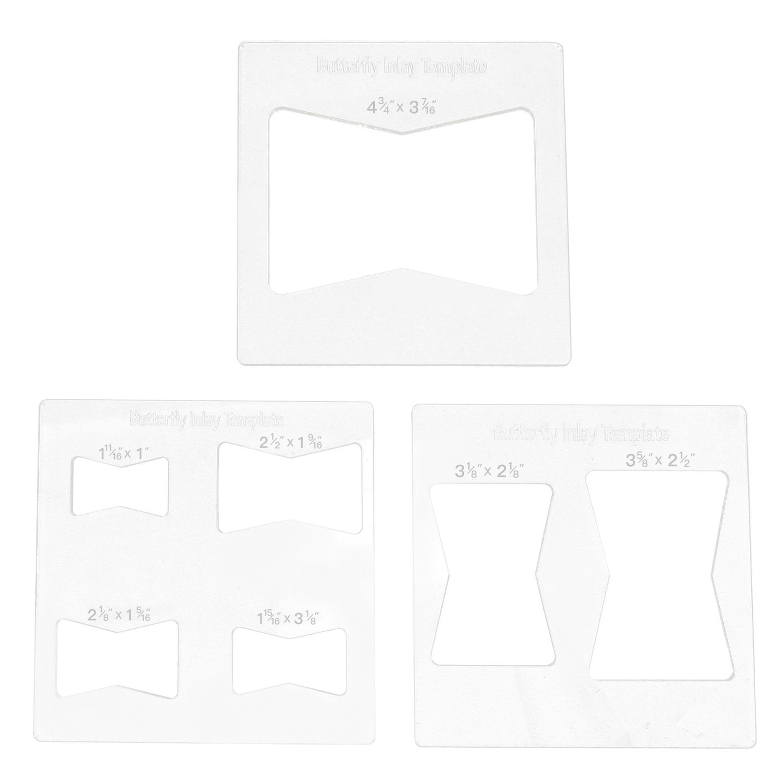 3Pcs 6x6 Inches Butterfly Key Inlay Template Router and Decorative Templates for Woodworking