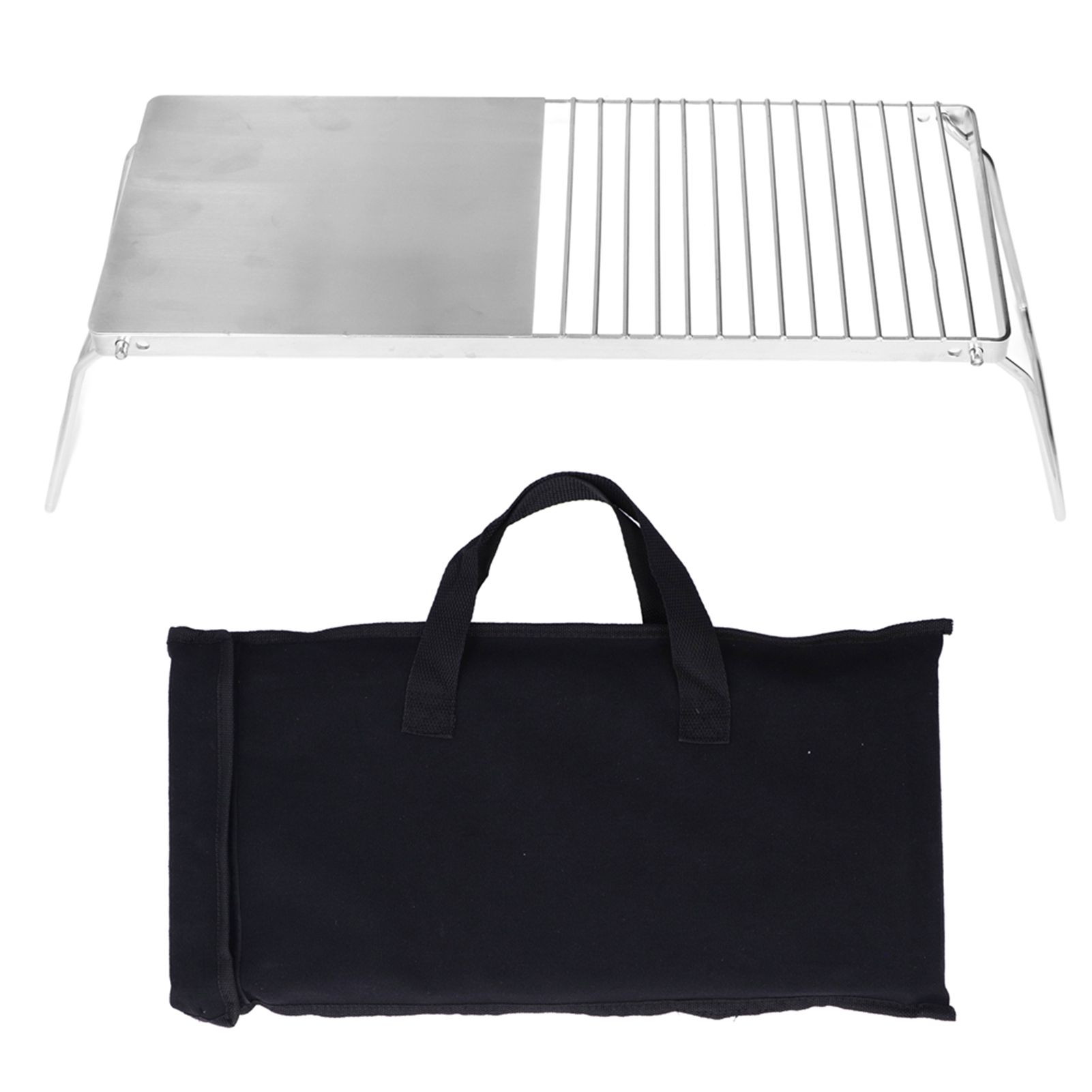 Grill Stand Multifunctional Folding Stainless Steel Outdoor Kitchen Stand for BBQ Grilling Camping Trip Travel