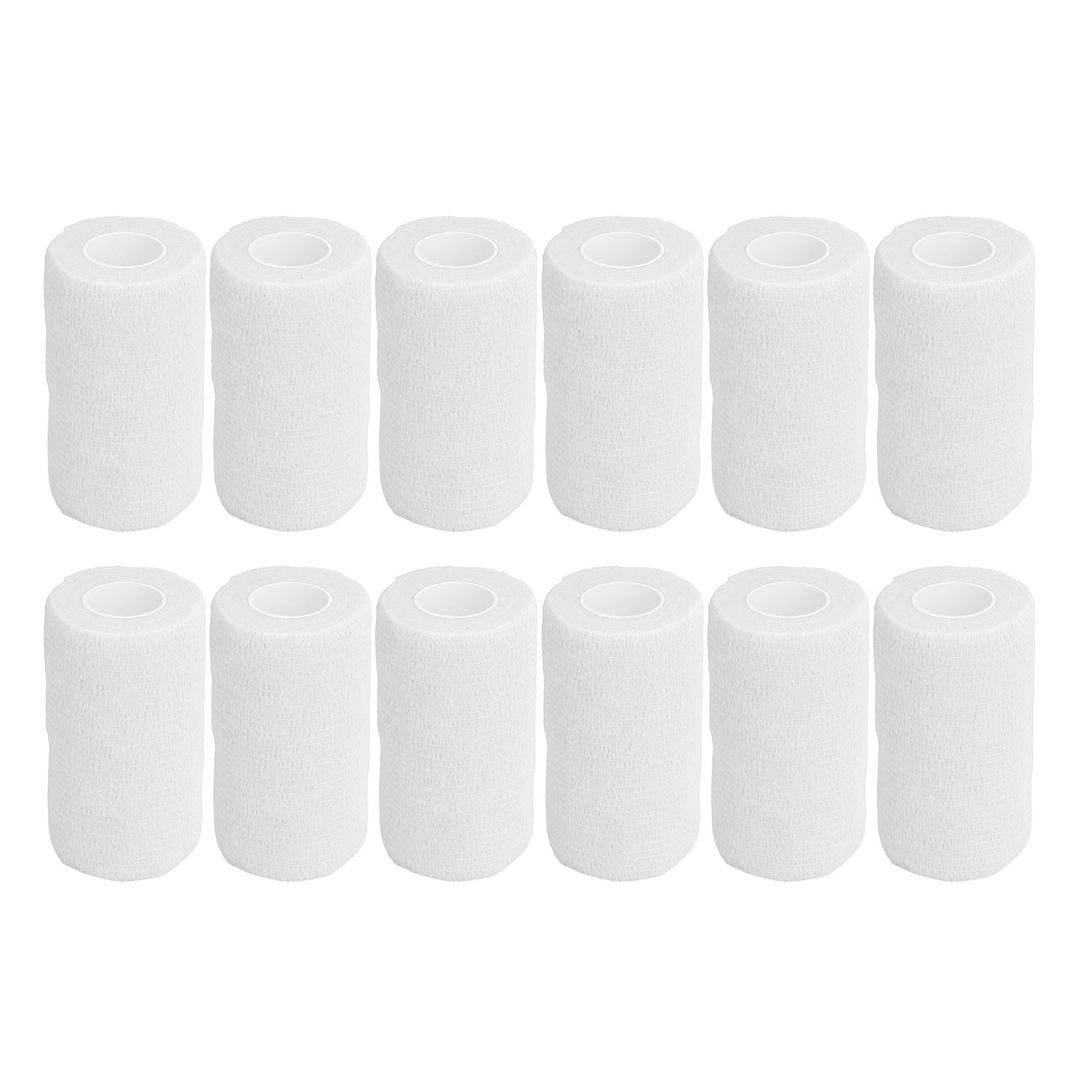 12Pcs Bandage Wrap Natural Latex Elastic Self Adhesive Wrap for Cows Dogs Horses 10cm White