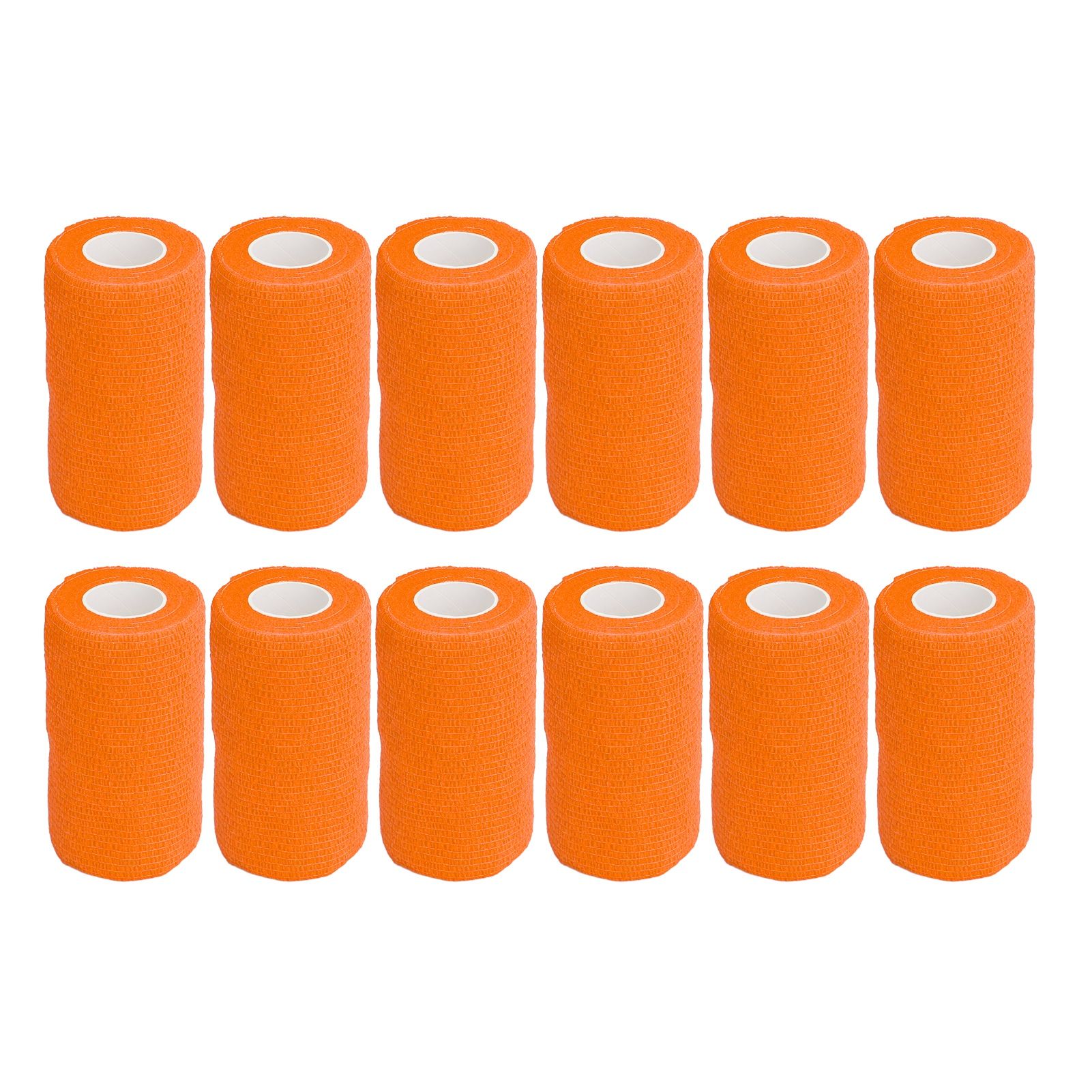 12Pcs Bandage Wrap Natural Latex Elastic Self Adhesive Wrap for Cows Dogs Horses 10cm Orange