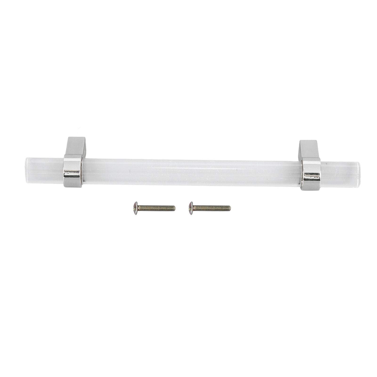 Crystal Acrylic Handle Modern Transparent Drawer Pull Handle for Closets Bookcases Shoe Cabinet Hole Spacing128 Silver
