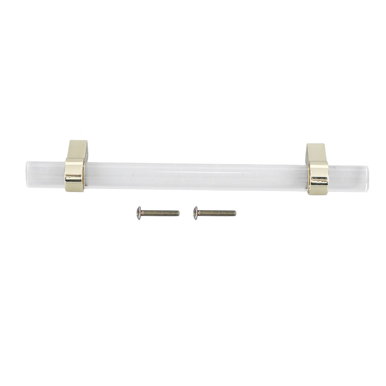 Crystal Acrylic Handle Modern Transparent Drawer Pull Handle for Closets Bookcases Shoe Cabinet Hole Spacing128 Gold