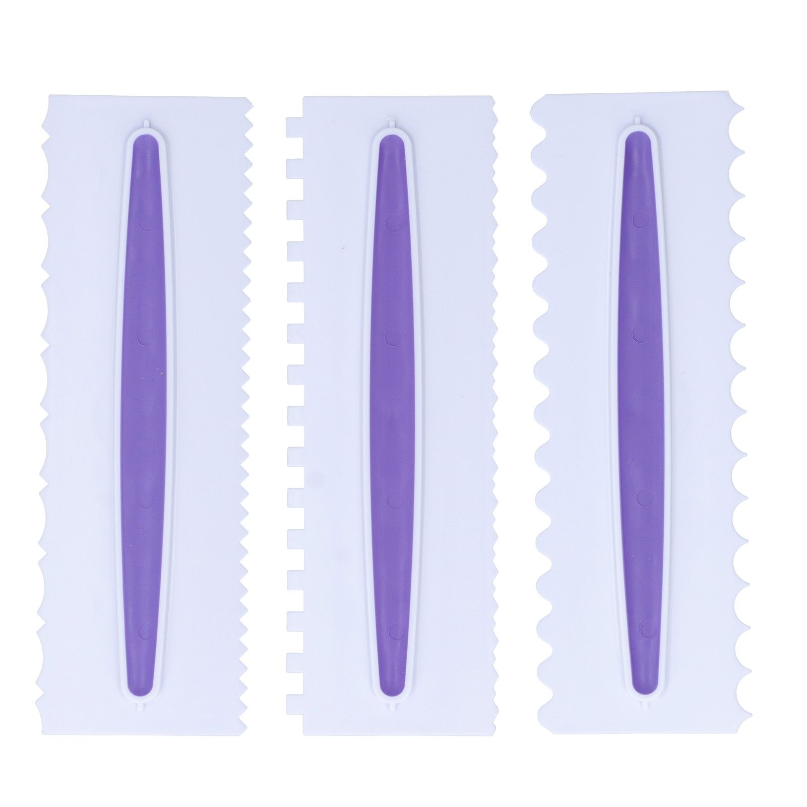 3Pcs Cake Scraper Premium Plastic Durable Glossy Surface Easy Operation Icing Smoother