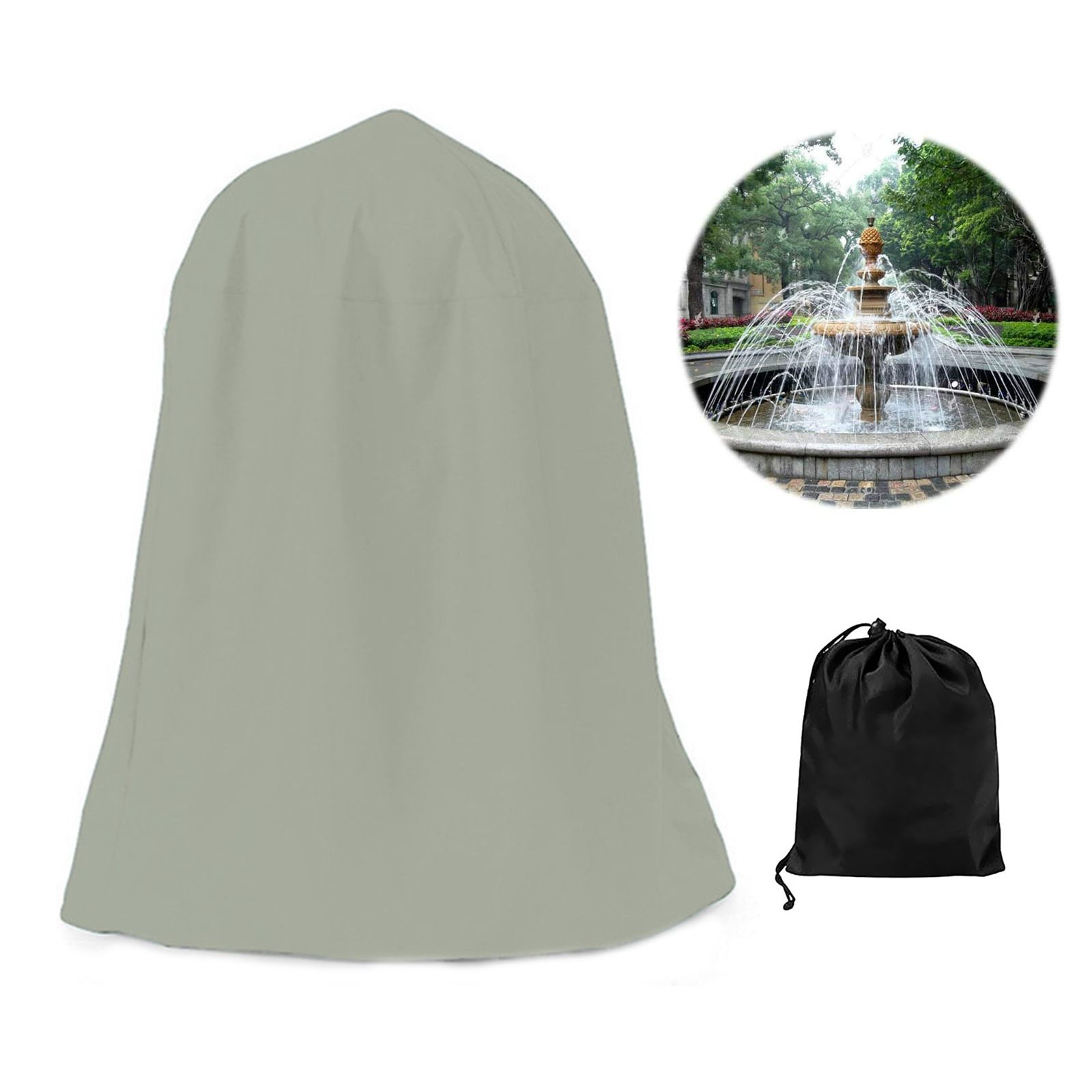 Garden Fountain Statue Protective Cover Silver Coated Oxford Cloth Waterproof Windproof Fountain Protector Garden Fountain Statue Protective Cover Silver Coated Oxford Cloth Waterproof Windproof Fountain Protector