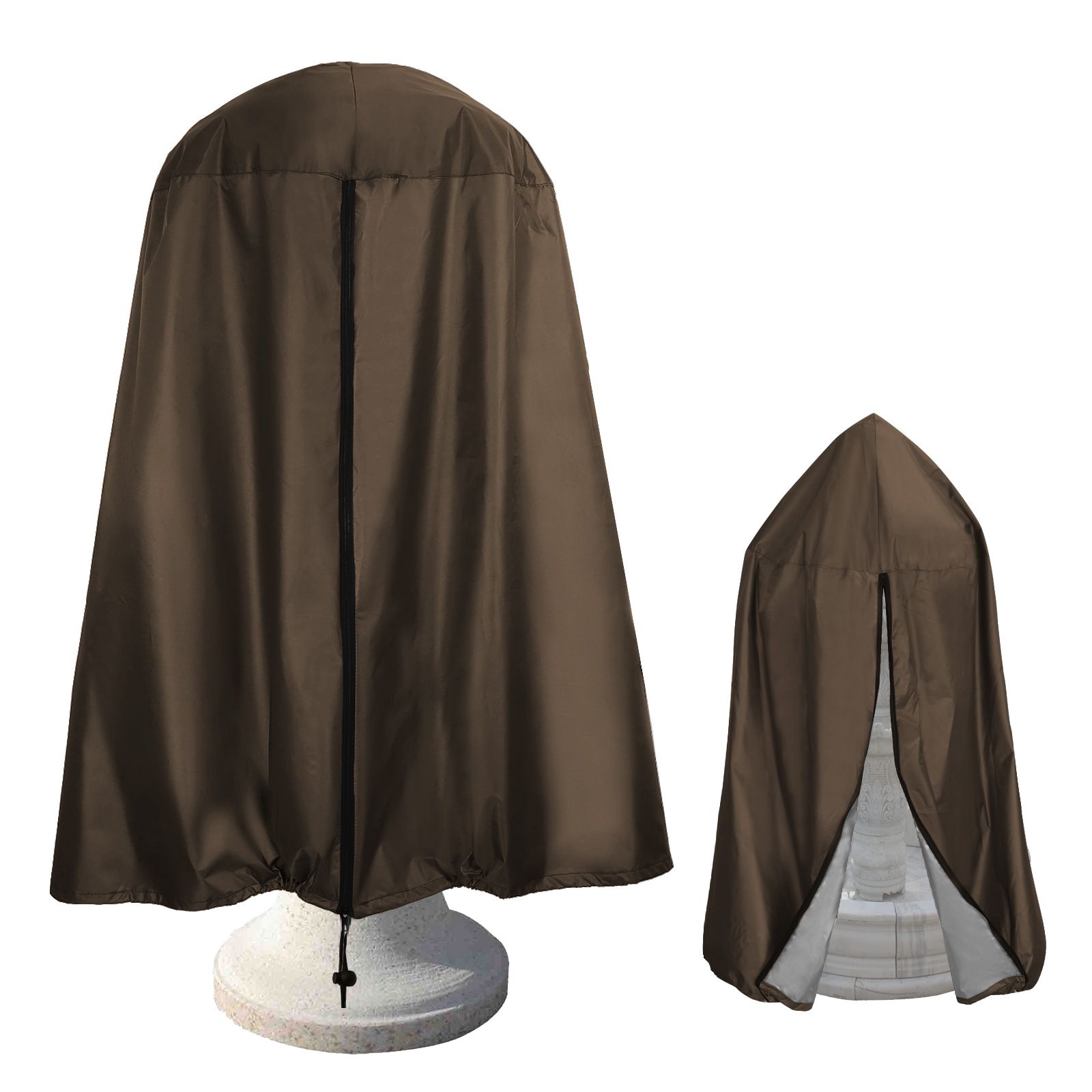 Garden Fountain Statue Protective Cover Silver Coated Oxford Cloth Waterproof Windproof Fountain Protector
