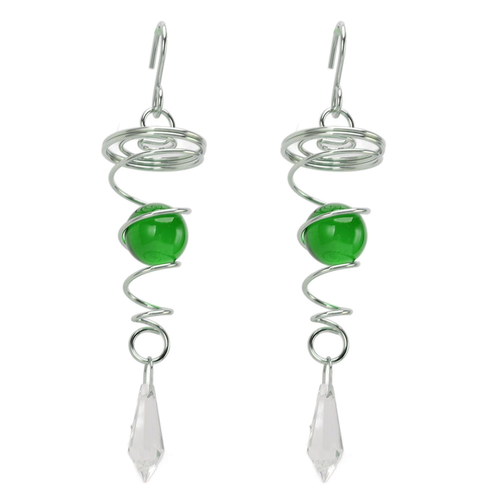 2Pcs Gazing Ball Spiral Tail Wind Spinner Stabilizer Stainless Steel Spiral Wind Chimes for Outside Green 2Pcs Gazing Ball Spiral Tail Wind Spinner Stabilizer Stainless Steel Spiral Wind Chimes for Outside Green