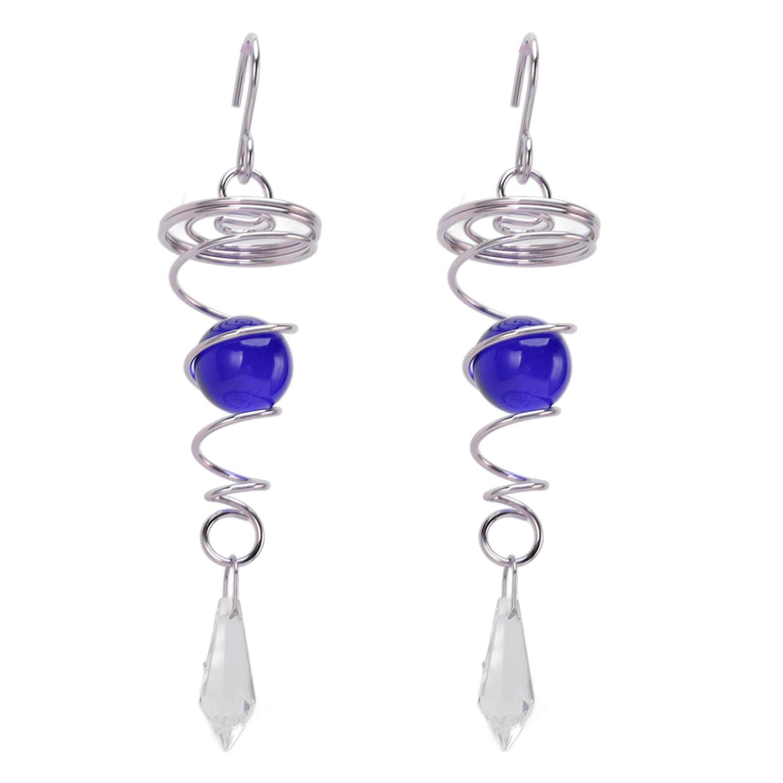 2Pcs Gazing Ball Spiral Tail Wind Spinner Stabilizer Stainless Steel Spiral Wind Chimes for Outside Blue 2Pcs Gazing Ball Spiral Tail Wind Spinner Stabilizer Stainless Steel Spiral Wind Chimes for Outside Blue