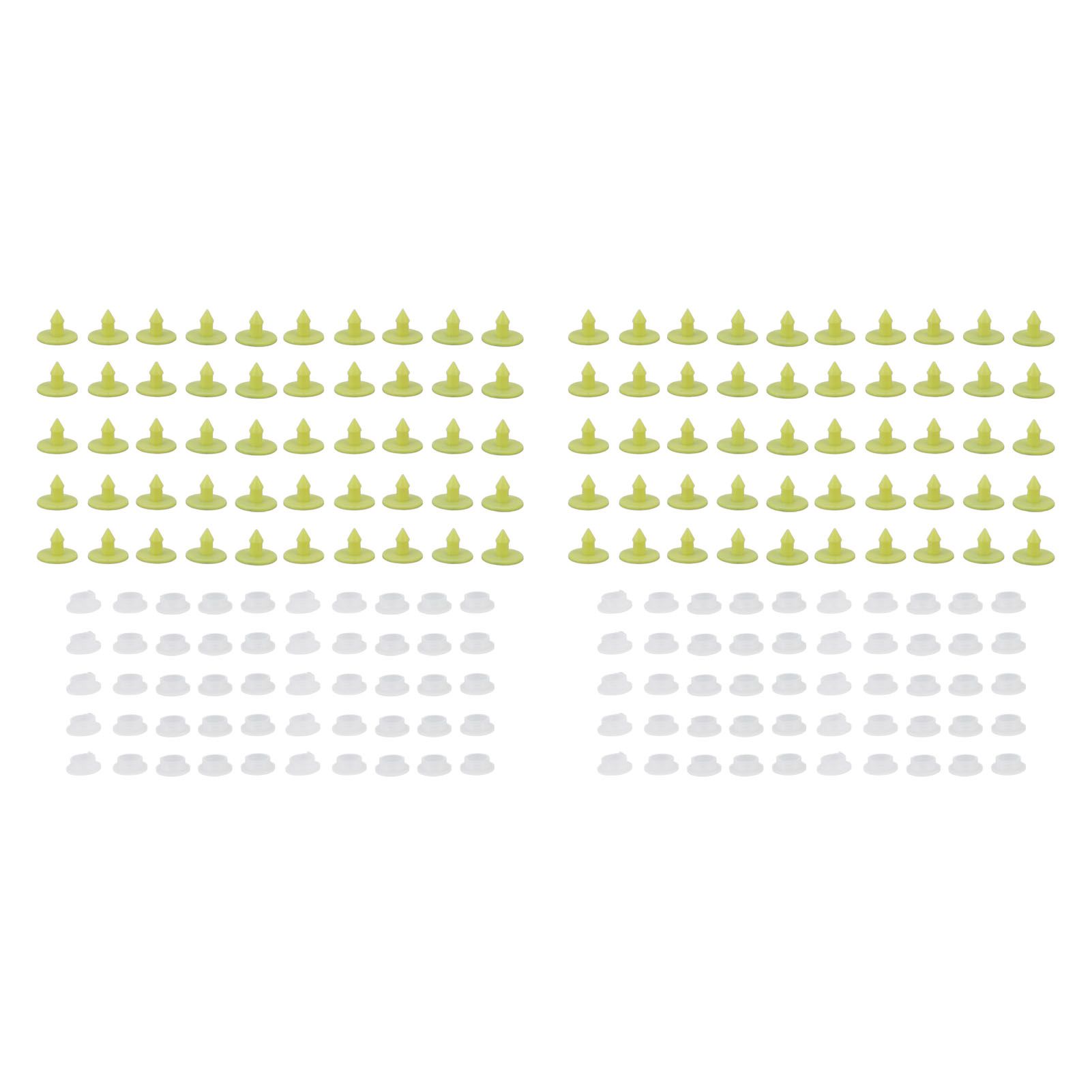 100PCS Livestock Ear Tag Bright Yellow PP Fadeless Reusable Universal Animal Ear Tag for Rabbit