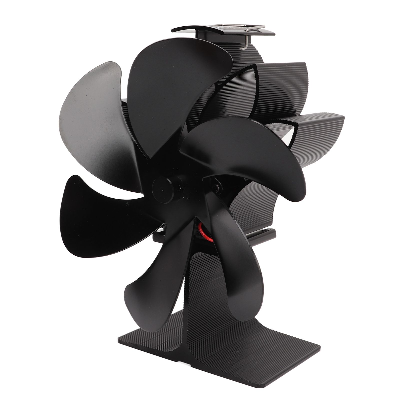 6 Blade Stove Eco Fan Black High Temperature Resistant Self Starting Energy Saving Heat Powered Fan for Home
