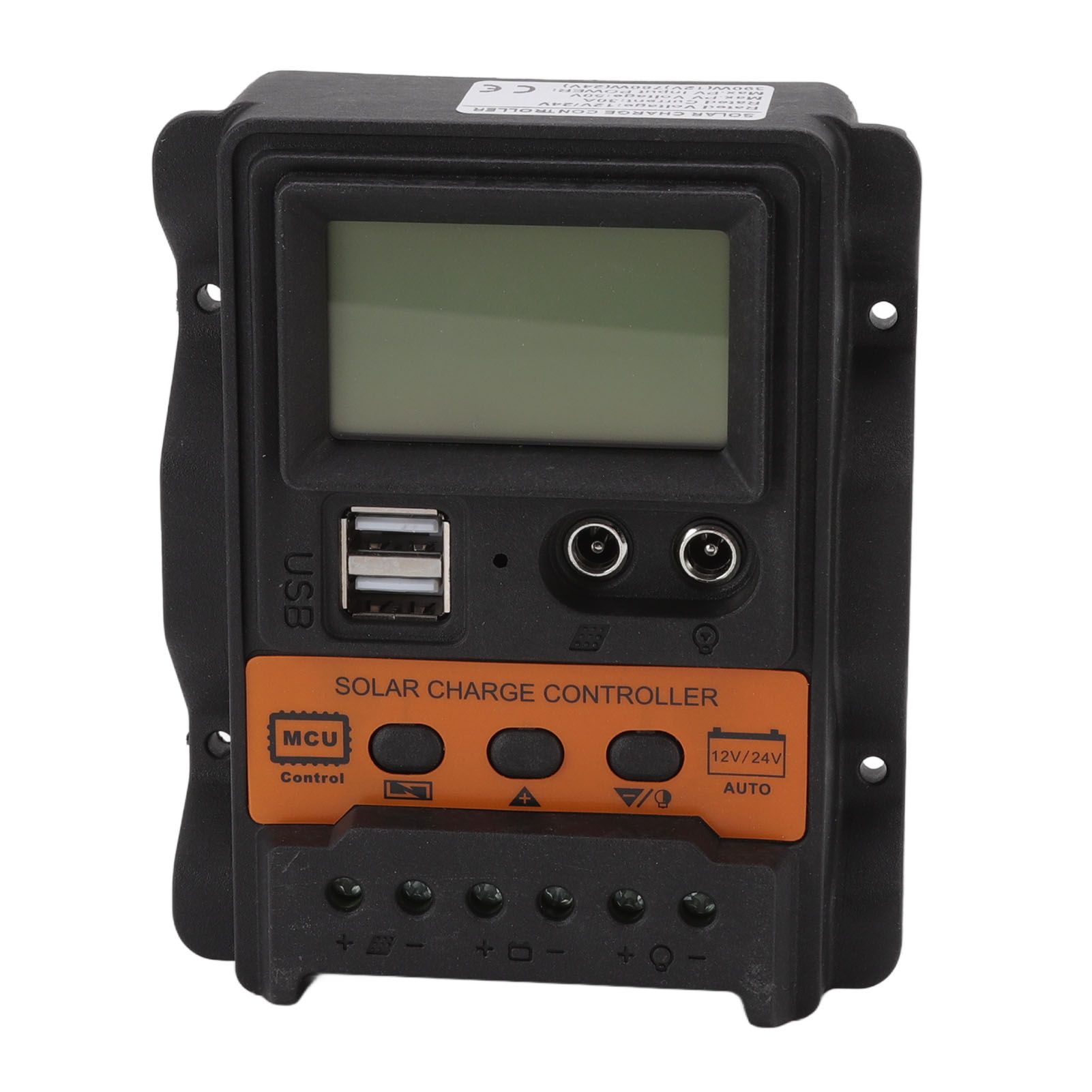 12V 24V Dual USB Solar Charge Controller PWM Photovoltaic Solar Panel Charge Regulator with LCD Display 30A