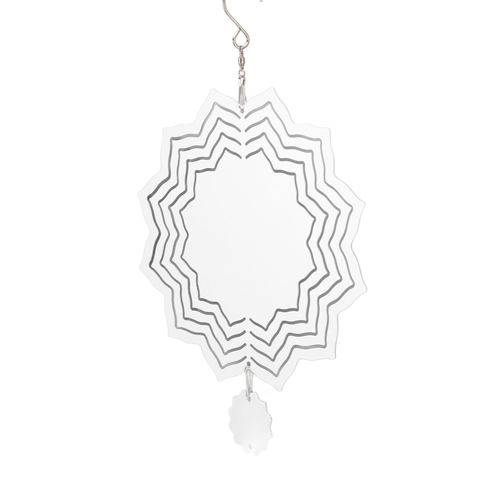 Wind Chime White Simple Delicate Decorative Weather Resistance Ornament for Lamp Tree Wall Lotus Pattern