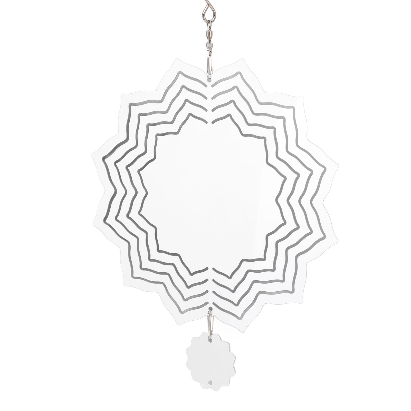 Wind Chime White Simple Delicate Decorative Weather Resistance Ornament for Lamp Tree Wall Lotus Pattern