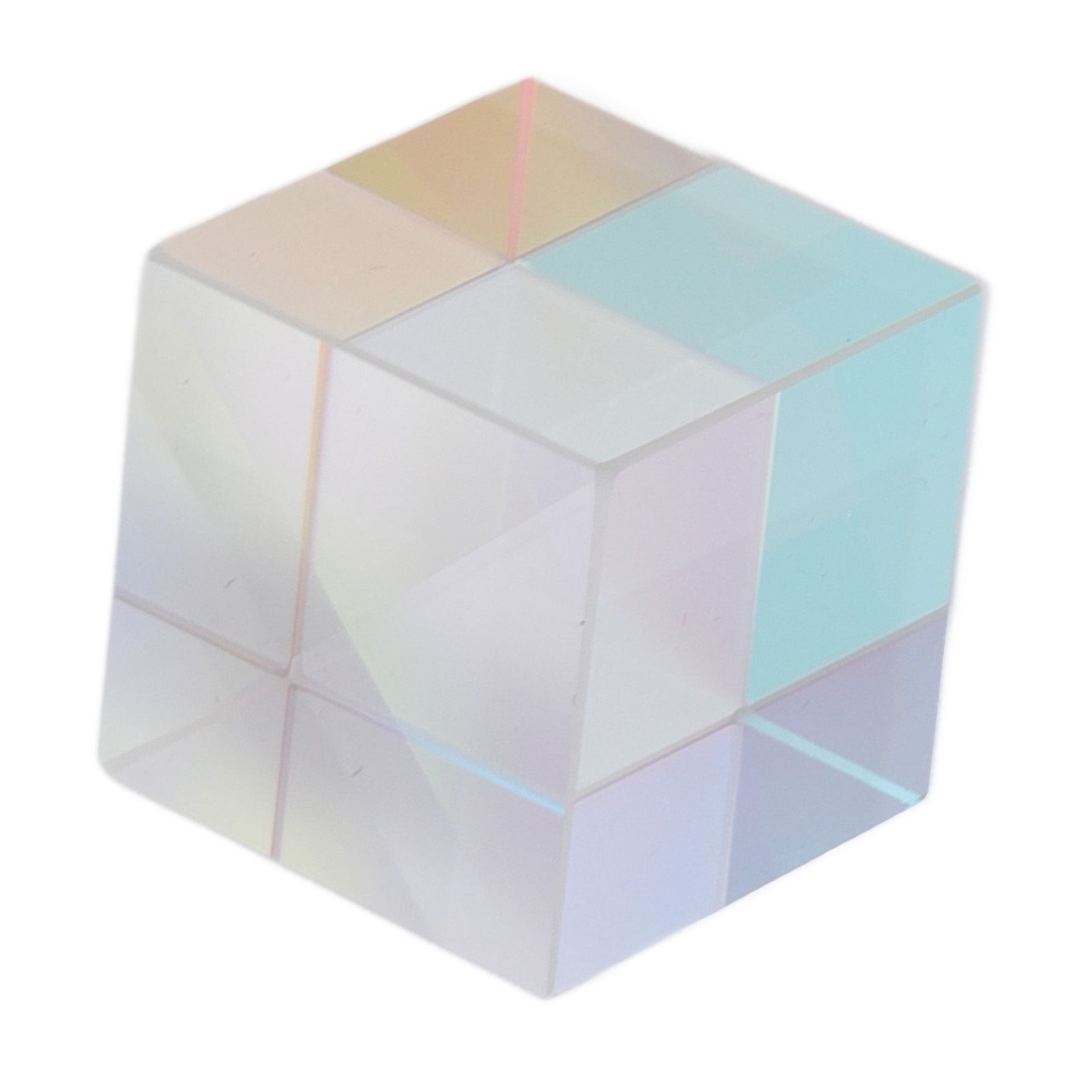 Prism Cube Optical Glass RGB Dispersion Color Cube Sun Catcher X Cube Prism Birthday Gift 15x15x15mm/0.6x0.6x0.6in