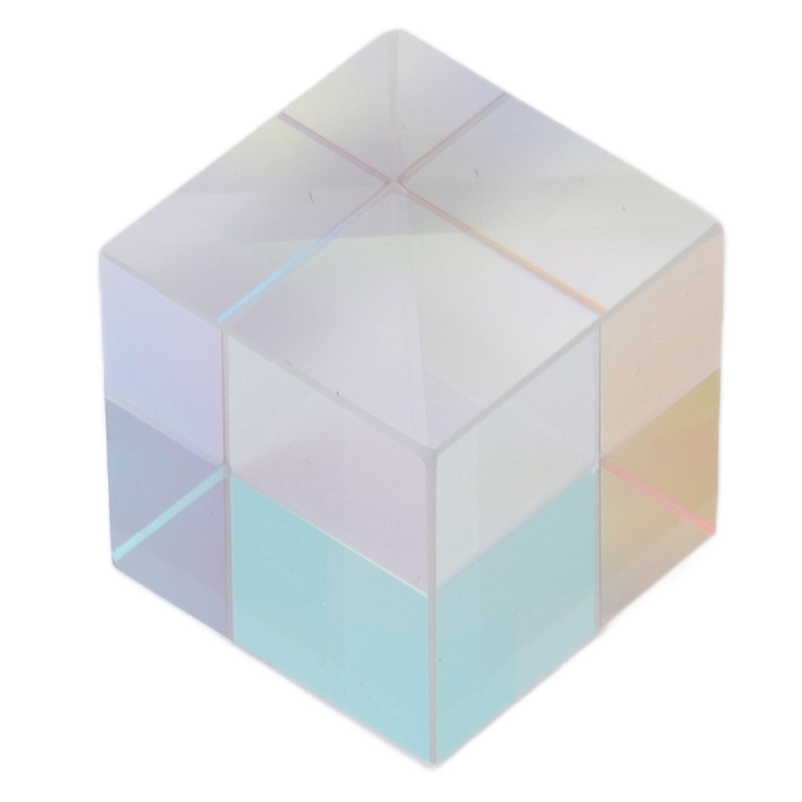 Prism Cube Optical Glass RGB Dispersion Color Cube Sun Catcher X Cube Prism Birthday Gift 15x15x15mm/0.6x0.6x0.6in