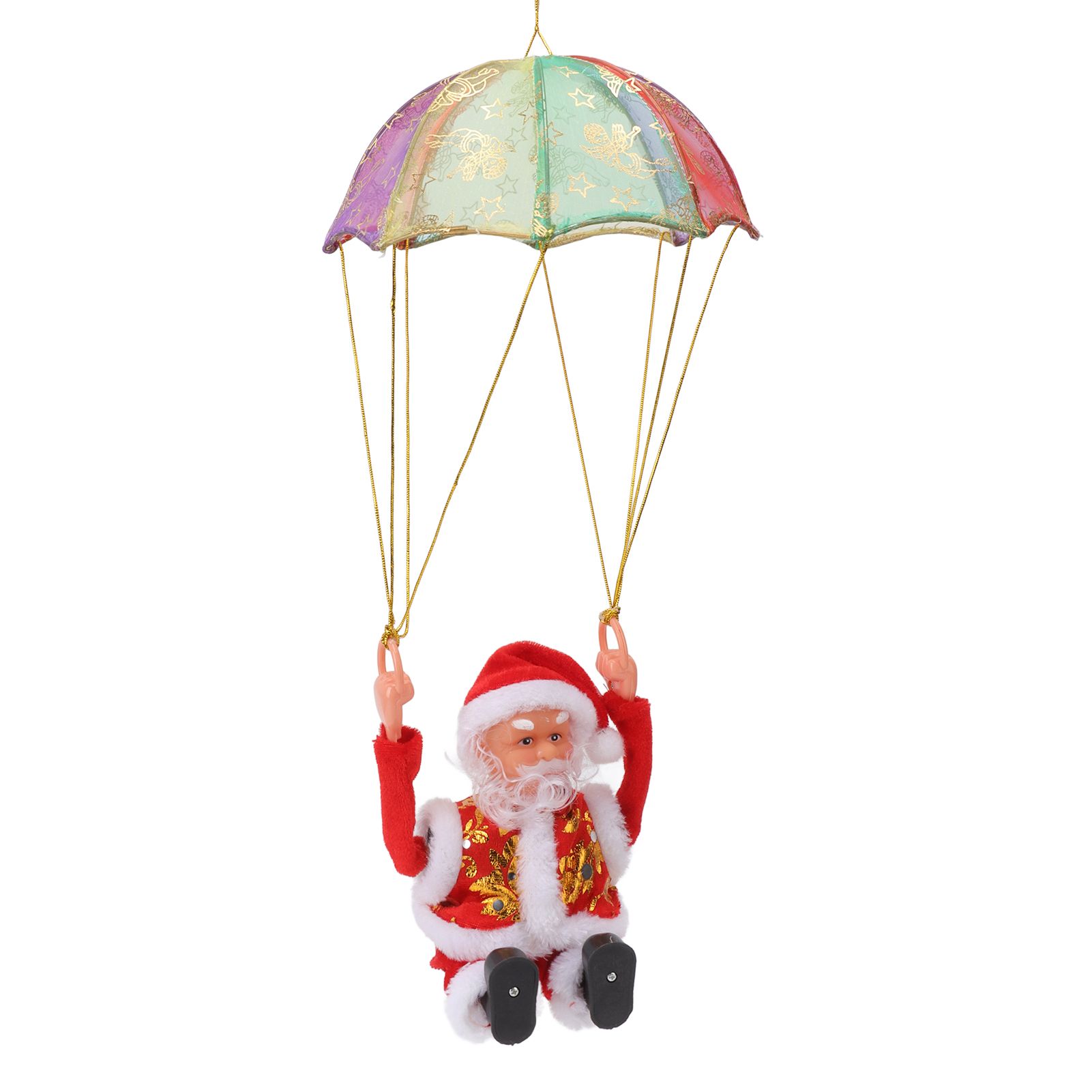 Parachute Christmas Ornaments Lovely Shape Safe Eco Friendly Fleece PC Christmas Hanging Ornament Parachute for Kids Somersault
