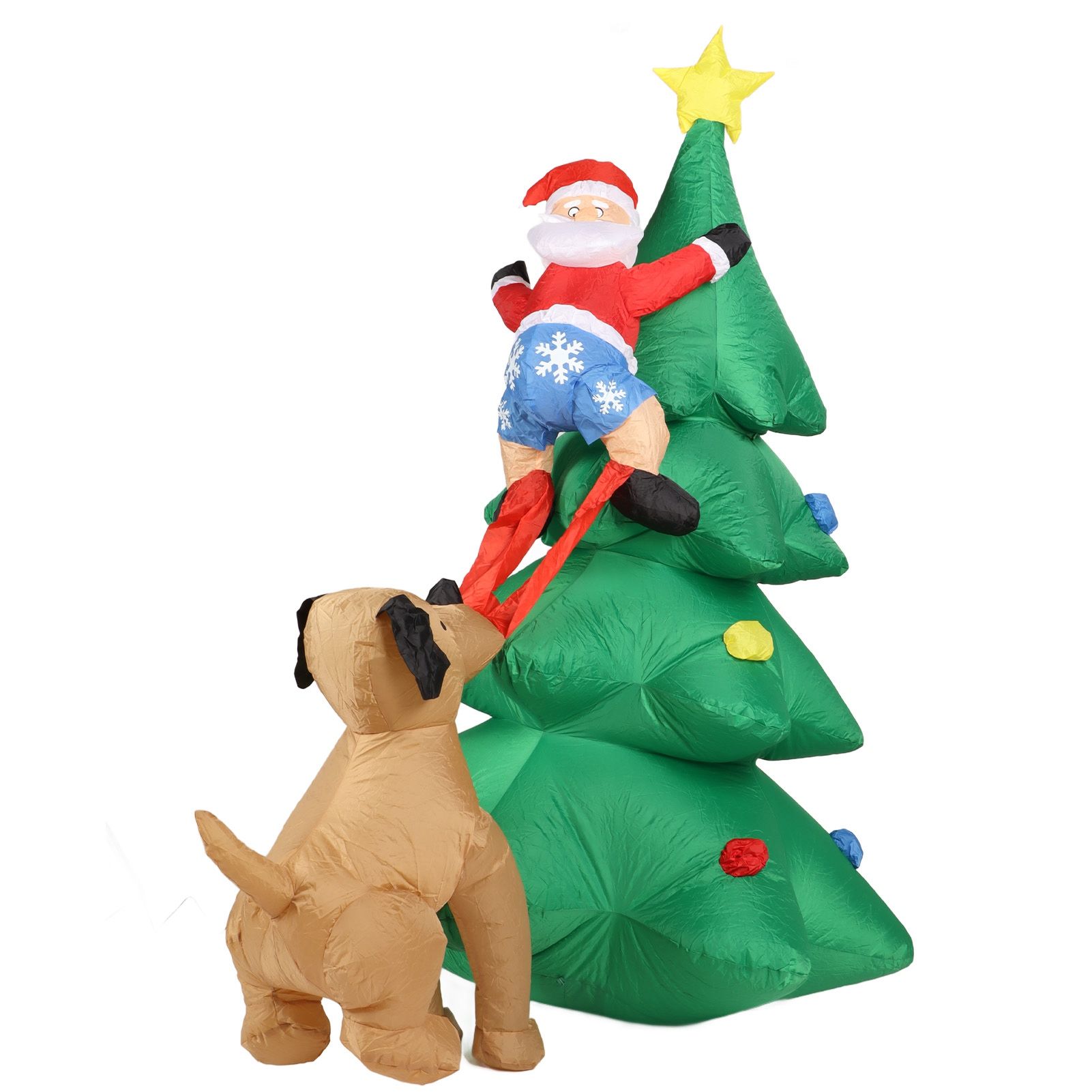 Dog Bite Old Man%27s Christmas Tree LED Growing Inflatable Christmas Tree for Outdoor Grden Yard AU 100‑240V