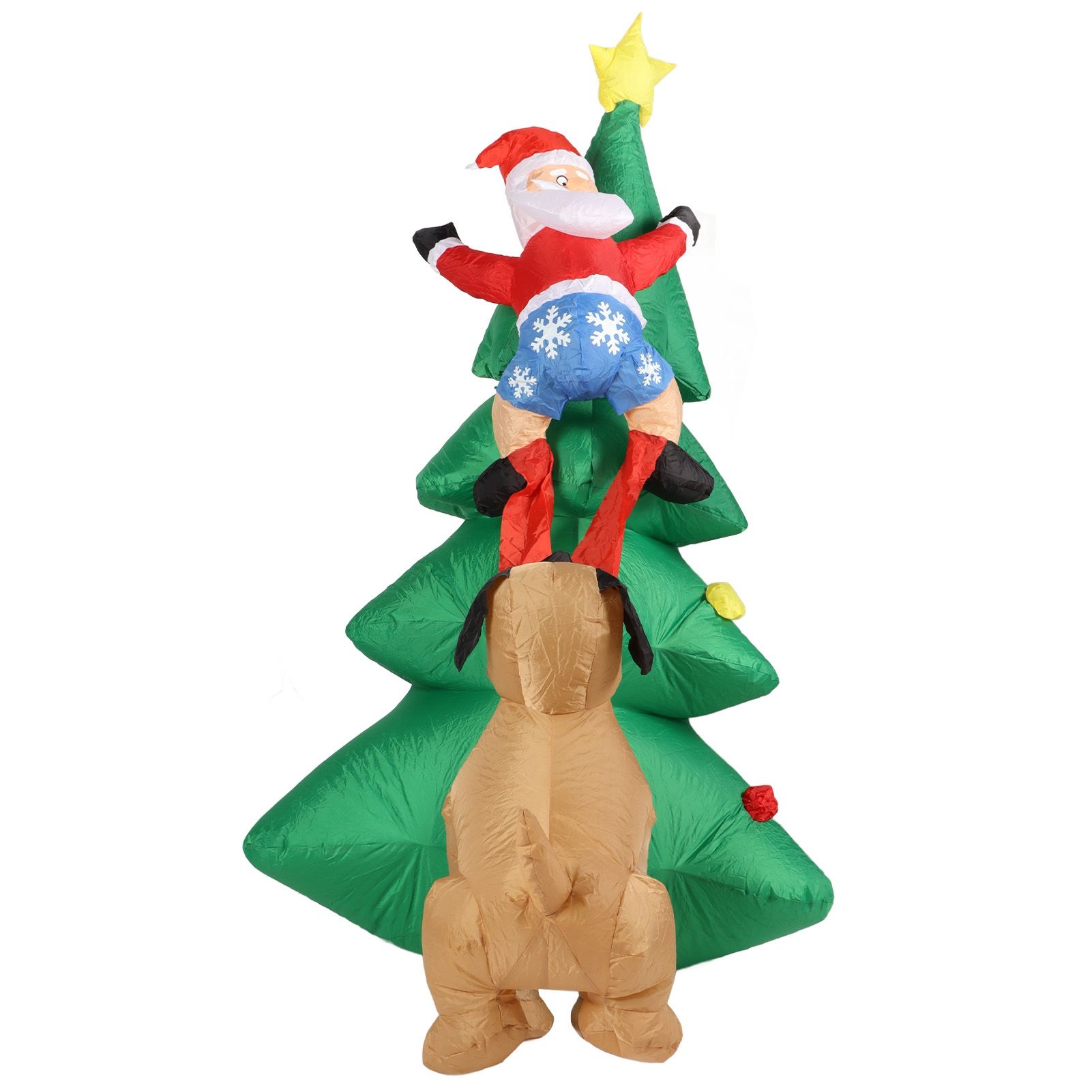 Dog Bite Old Man%27s Christmas Tree LED Growing Inflatable Christmas Tree for Outdoor Grden Yard AU 100‑240V