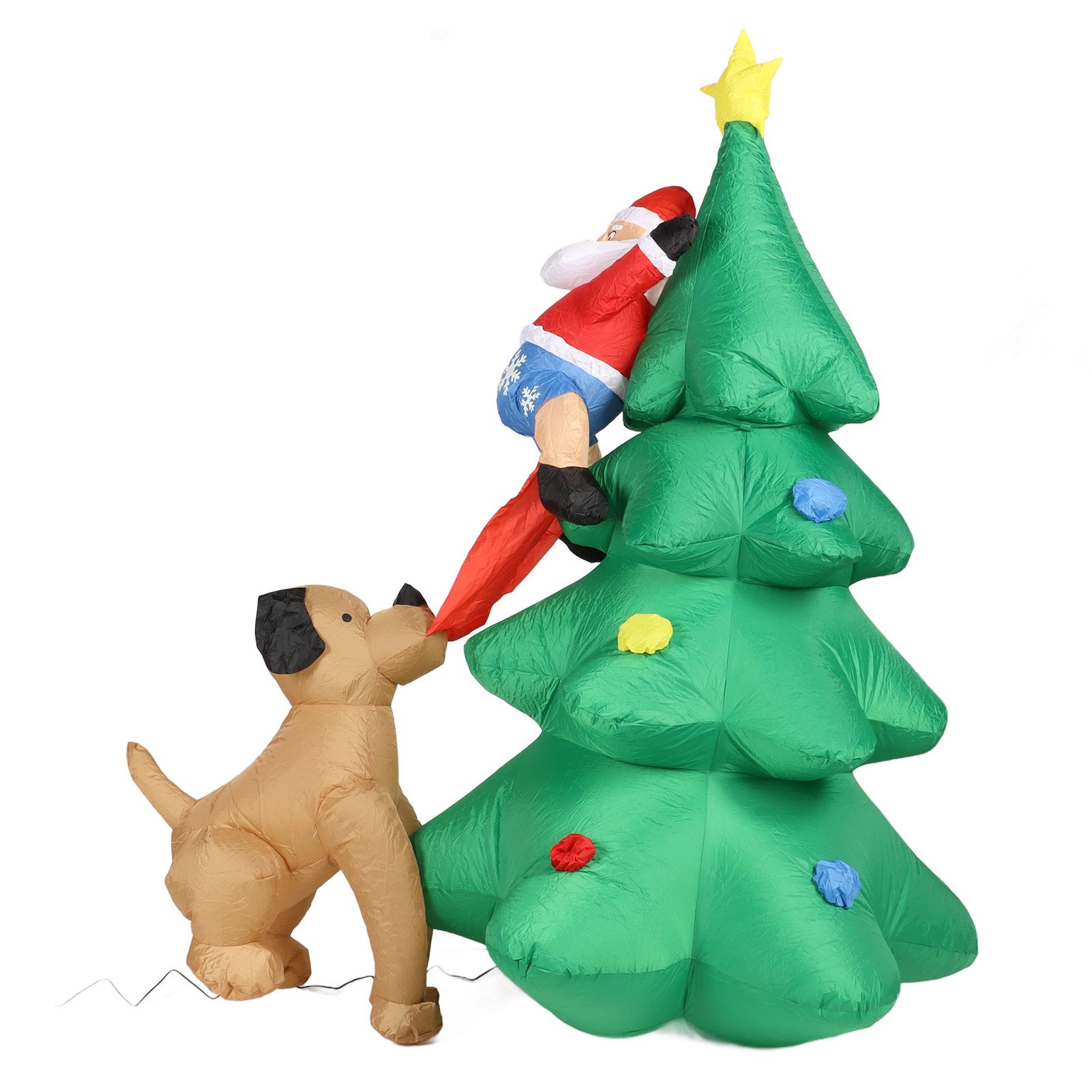 Dog Bite Old Man%27s Christmas Tree LED Growing Inflatable Christmas Tree for Outdoor Grden Yard AU 100‑240V