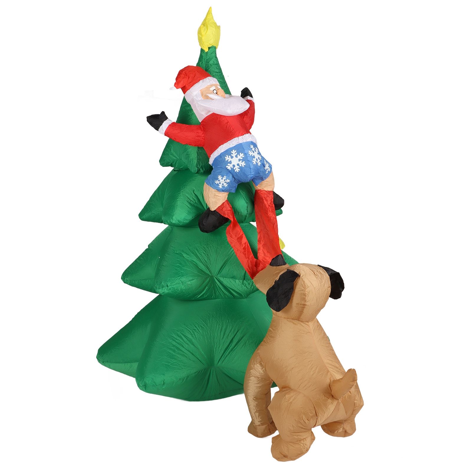 Dog Bite Old Man%27s Christmas Tree LED Growing Inflatable Christmas Tree for Outdoor Grden Yard AU 100‑240V