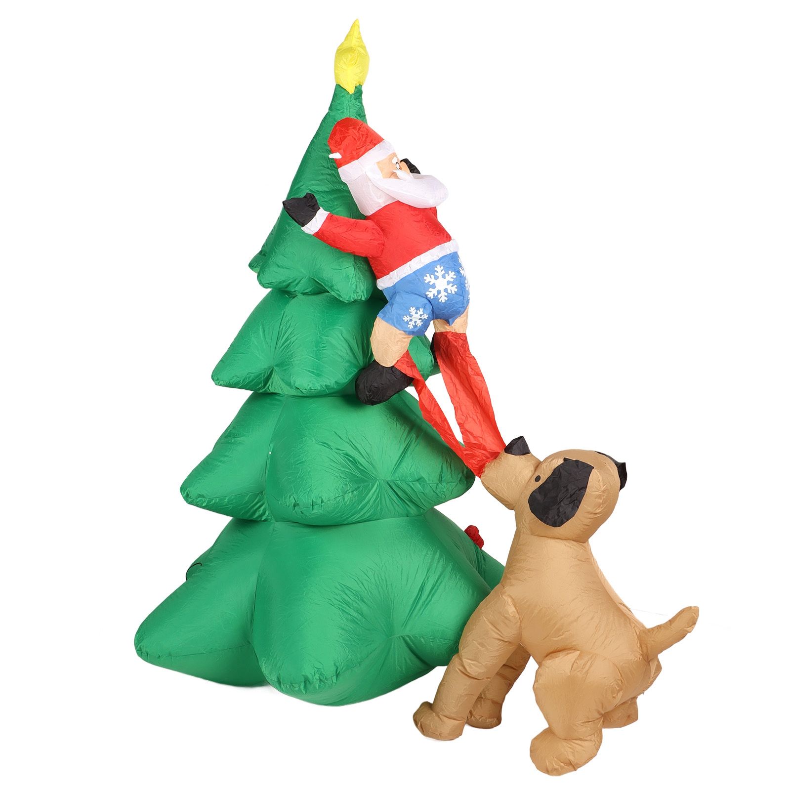 Dog Bite Old Man%27s Christmas Tree LED Growing Inflatable Christmas Tree for Outdoor Grden Yard AU 100‑240V