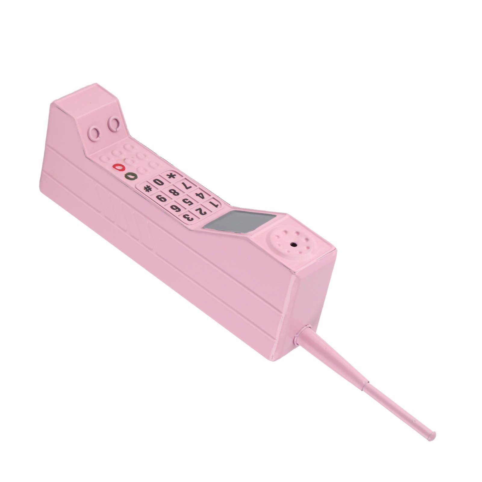Retro Cell Phone Ornament Iron Material Vivid Lightweight Portable Decorative Colorfast Vintage Cellular Model Pink Retro Cell Phone Ornament Iron Material Vivid Lightweight Portable Decorative Colorfast Vintage Cellular Model Pink