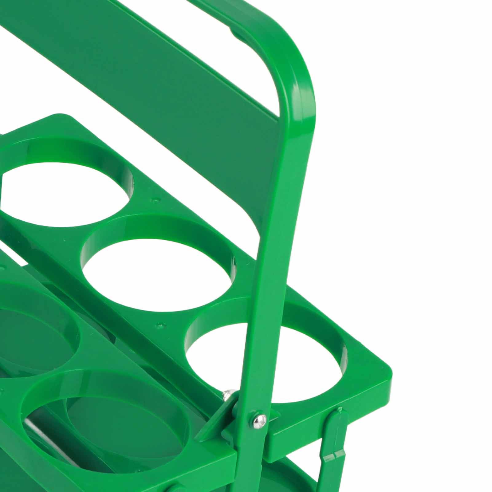 Portable Beer Bottle Rack Pure Color Foldable Beverage Storage Rack Picnic Beer Handle Basket Green