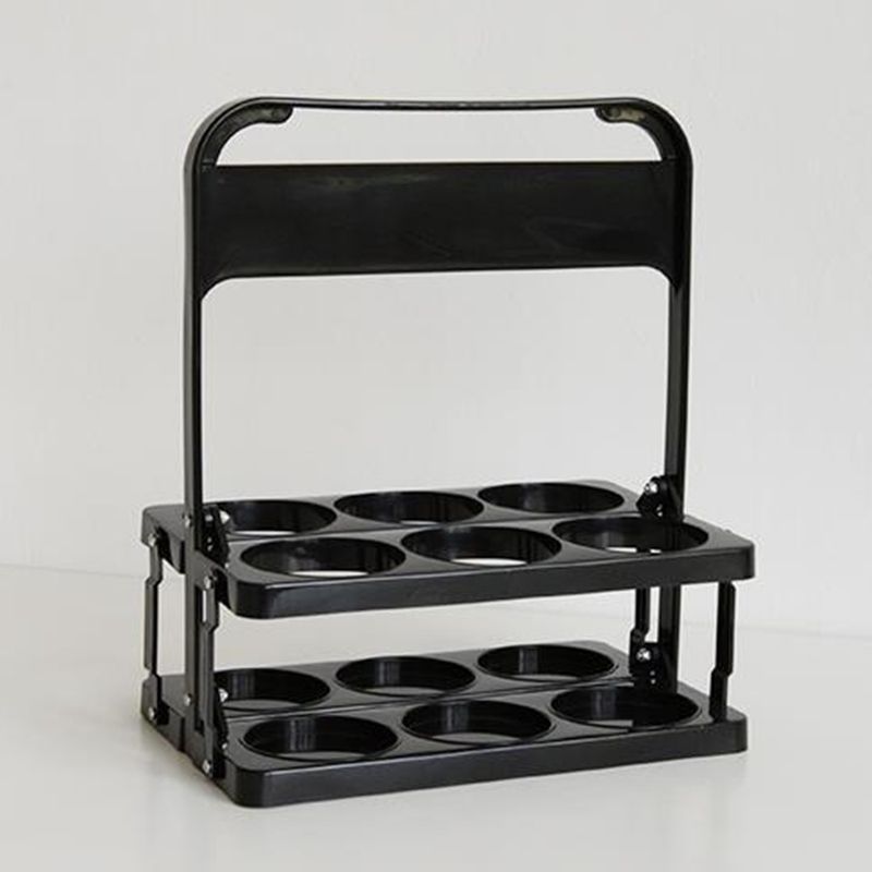 Portable Beer Bottle Rack Pure Color Foldable Beverage Storage Rack Picnic Beer Handle Basket Black Portable Beer Bottle Rack Pure Color Foldable Beverage Storage Rack Picnic Beer Handle Basket Black