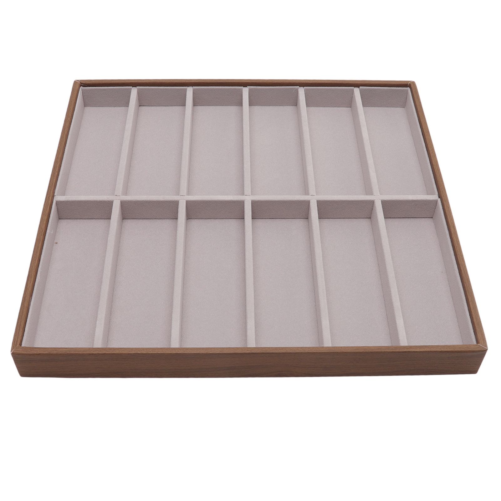 Sunglasses Display Tray PU Wood Grain Sunglasses Storage Case for Home Glasses Store 12 Grids