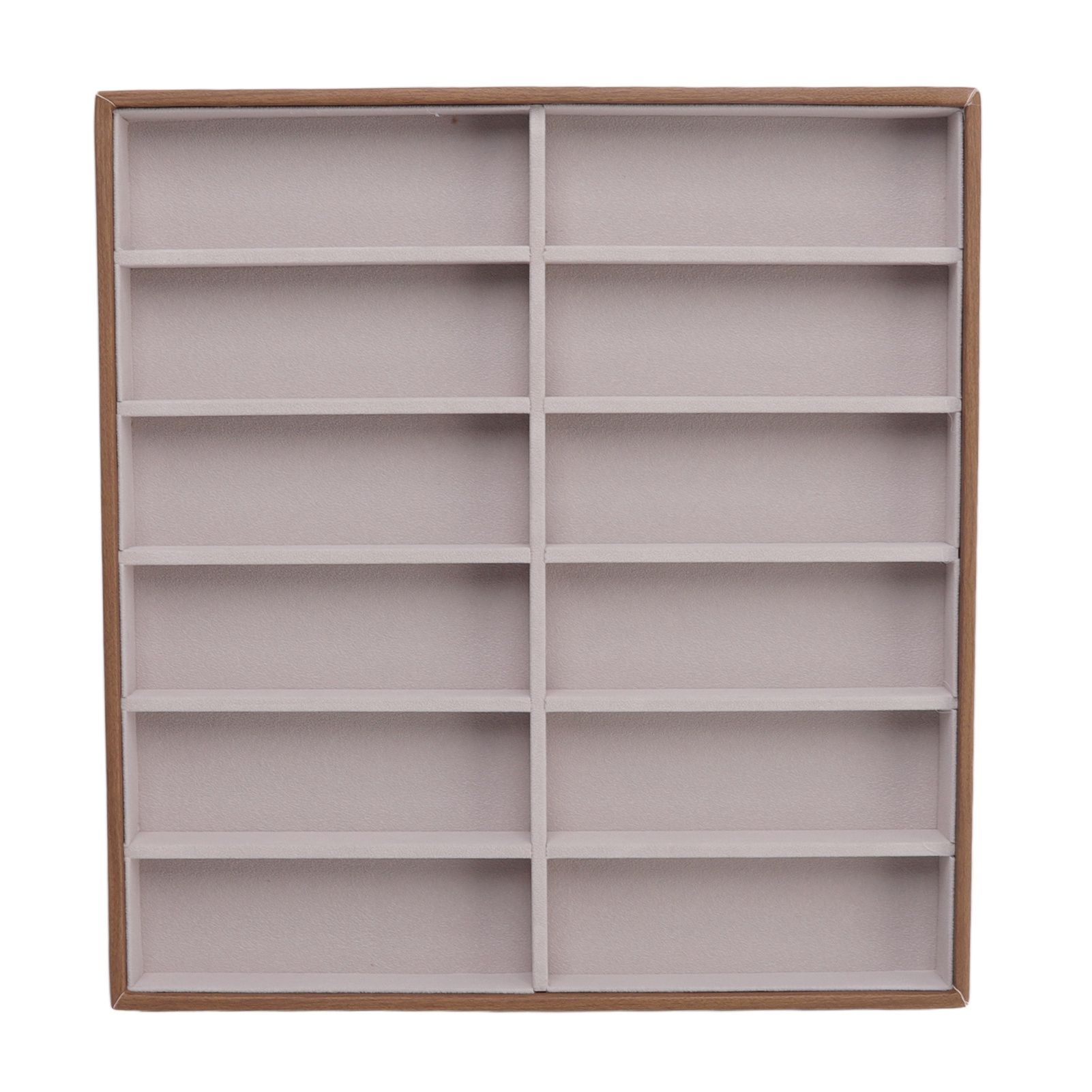 Sunglasses Display Tray PU Wood Grain Sunglasses Storage Case for Home Glasses Store 12 Grids