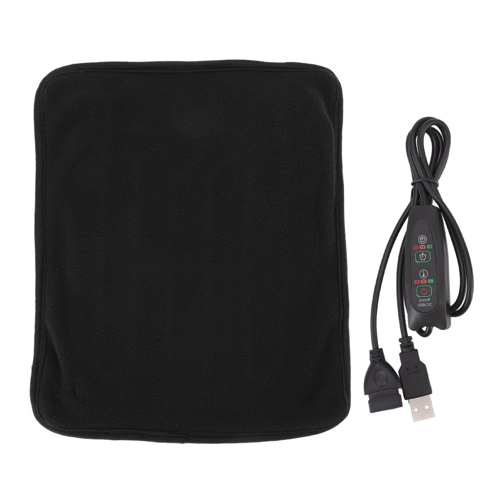 Portable USB Heating Pad Shoulder Neck Leg Waist Heating Pads with Multi Level Temperature Adjustment Timing Black