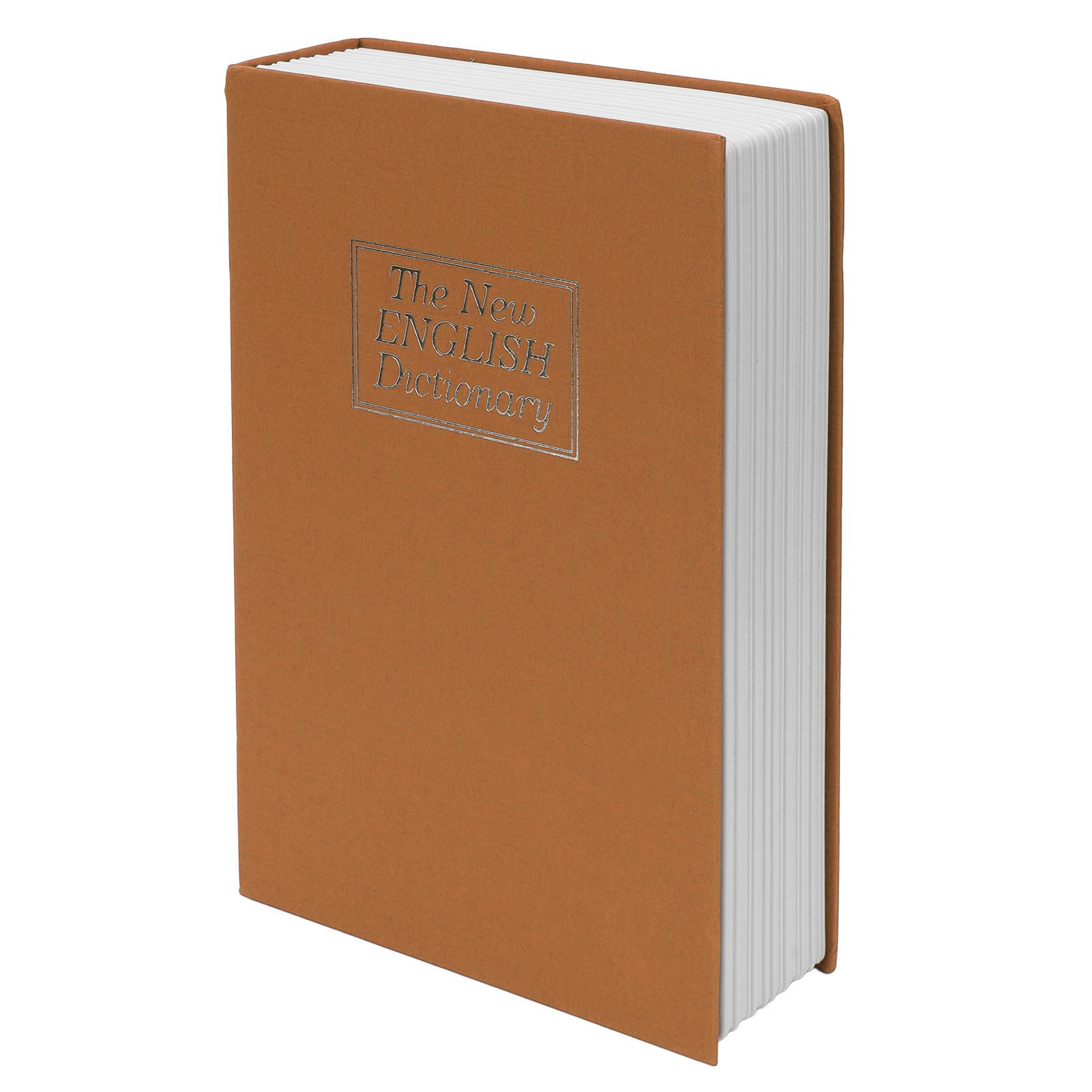 Diversion Book Safe Large Size Dictionary Style Stainless Steel Book Safe Combination Lock for Coins Card Documents Brown Diversion Book Safe Large Size Dictionary Style Stainless Steel Book Safe Combination Lock for Coins Card Documents Brown