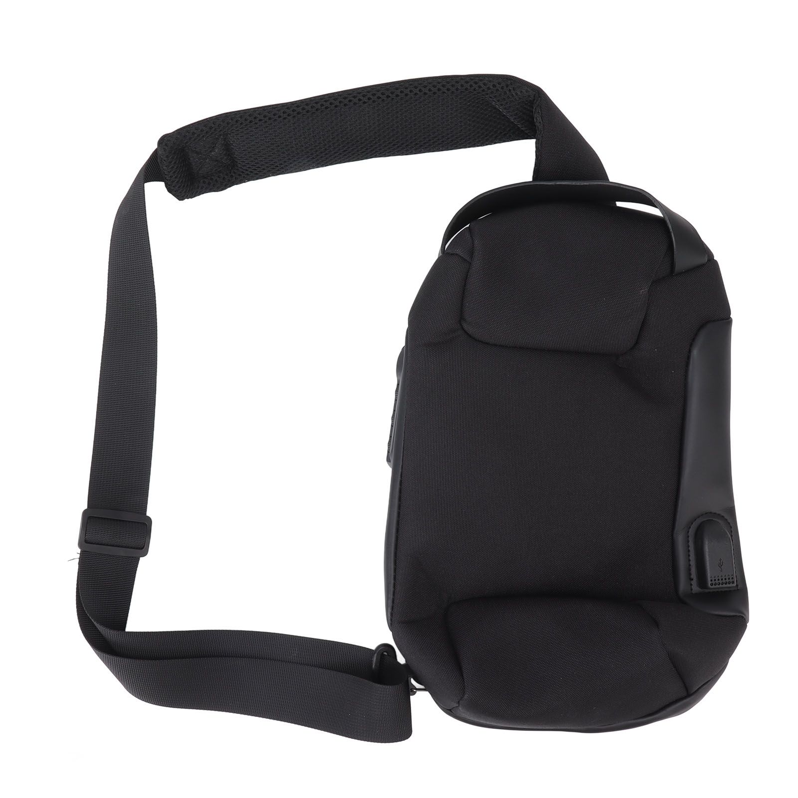 Shoulder Backpack Breathable Large Capacity Lockable Zipper Oxford Cloth Portable Sling Bag for Women Men Black