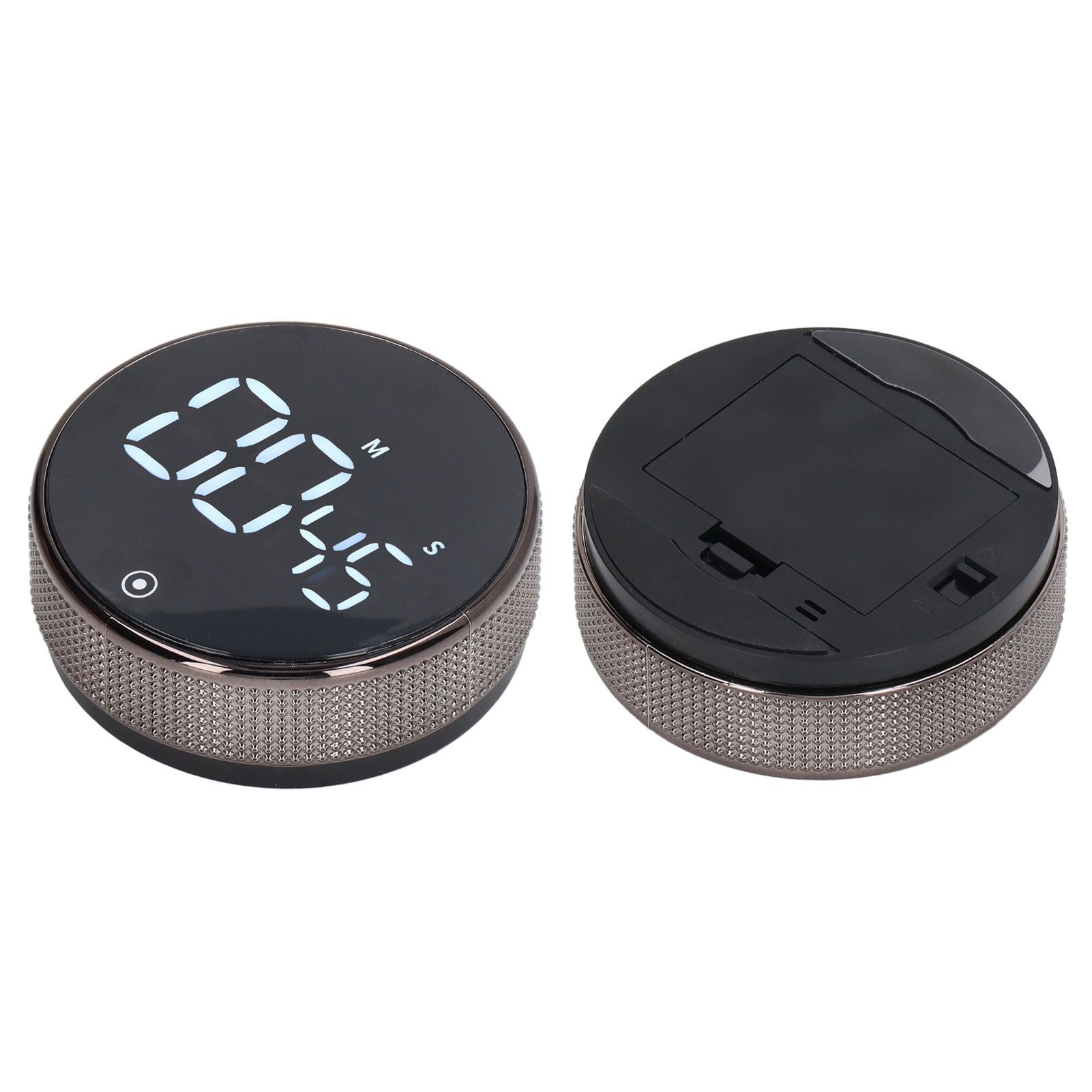 Kitchen Timer Rotating Silent Magnetic Suction Kids Study Timer LED Countdown Timer Black