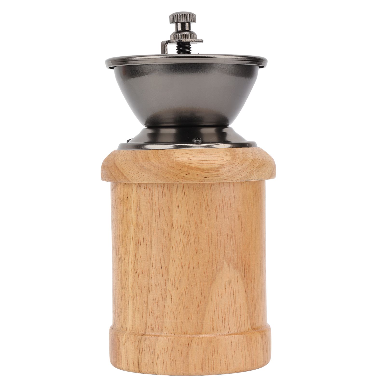 Coffee Grinder Manual Oak Stainless Steel Retro Ergonomic Crank Handle Conical Grinding Core Portable Coffee Bean Grinder Light Color