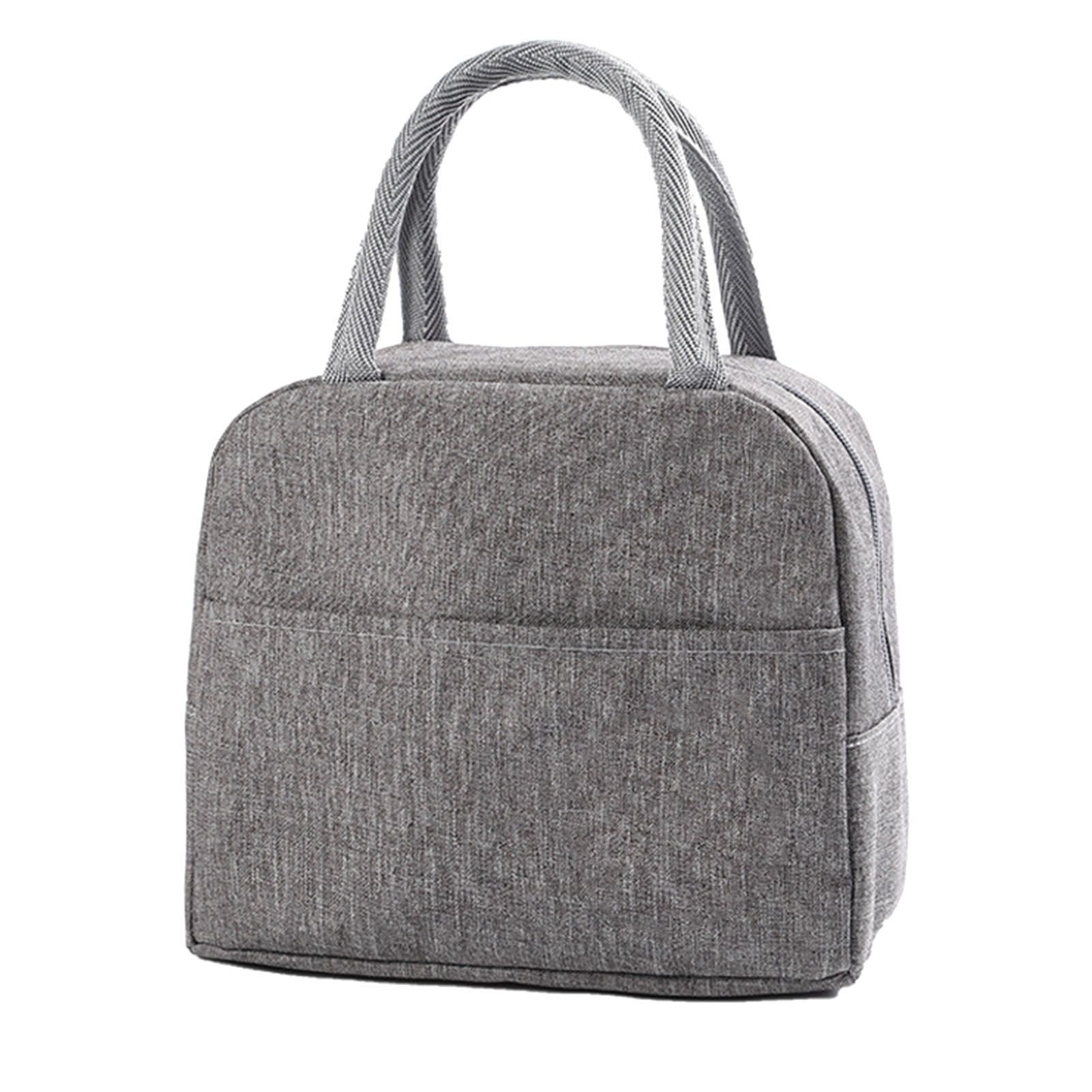 Tote Lunch Bag Reusable Insulated Cooler High Capacity Waterproof for Men Women Work Picnic Beach Gray