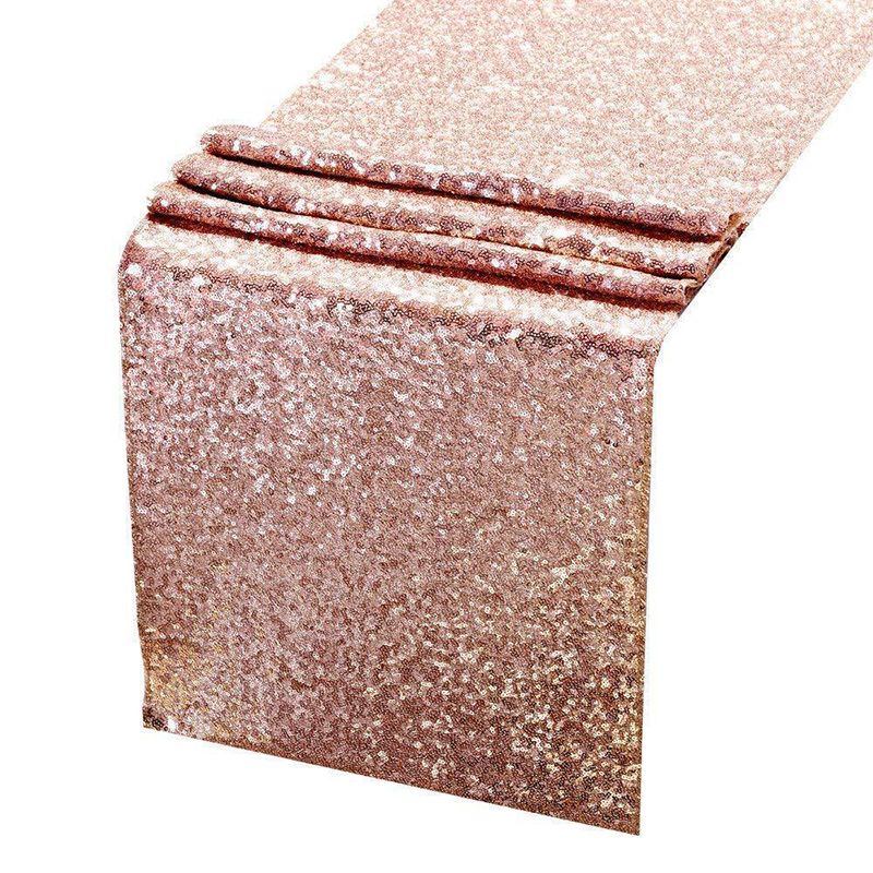 Sequin Table Runner 30x300cm Shiny Exquisite Decorative 3mm Sequins Table Runner for Parties Banquets Rose Gold Sequin Table Runner 30x300cm Shiny Exquisite Decorative 3mm Sequins Table Runner for Parties Banquets Rose Gold