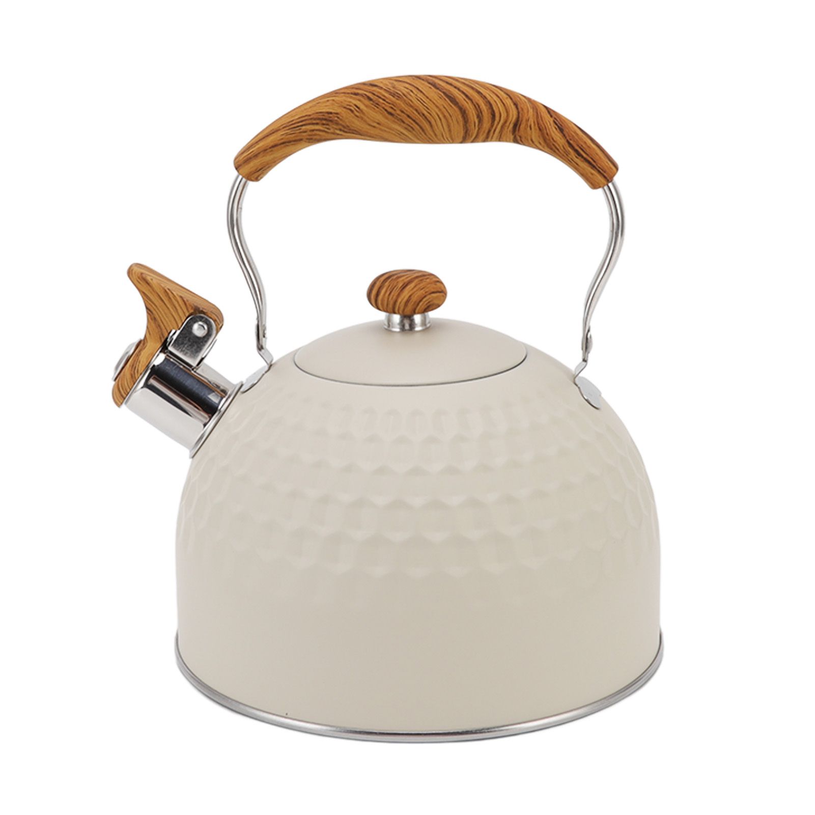 Whistling Kettle 2.5L Stainless Steel Efficient Uniform Heating Stovetop Whistling Tea Pot with Heat Insulation Handle