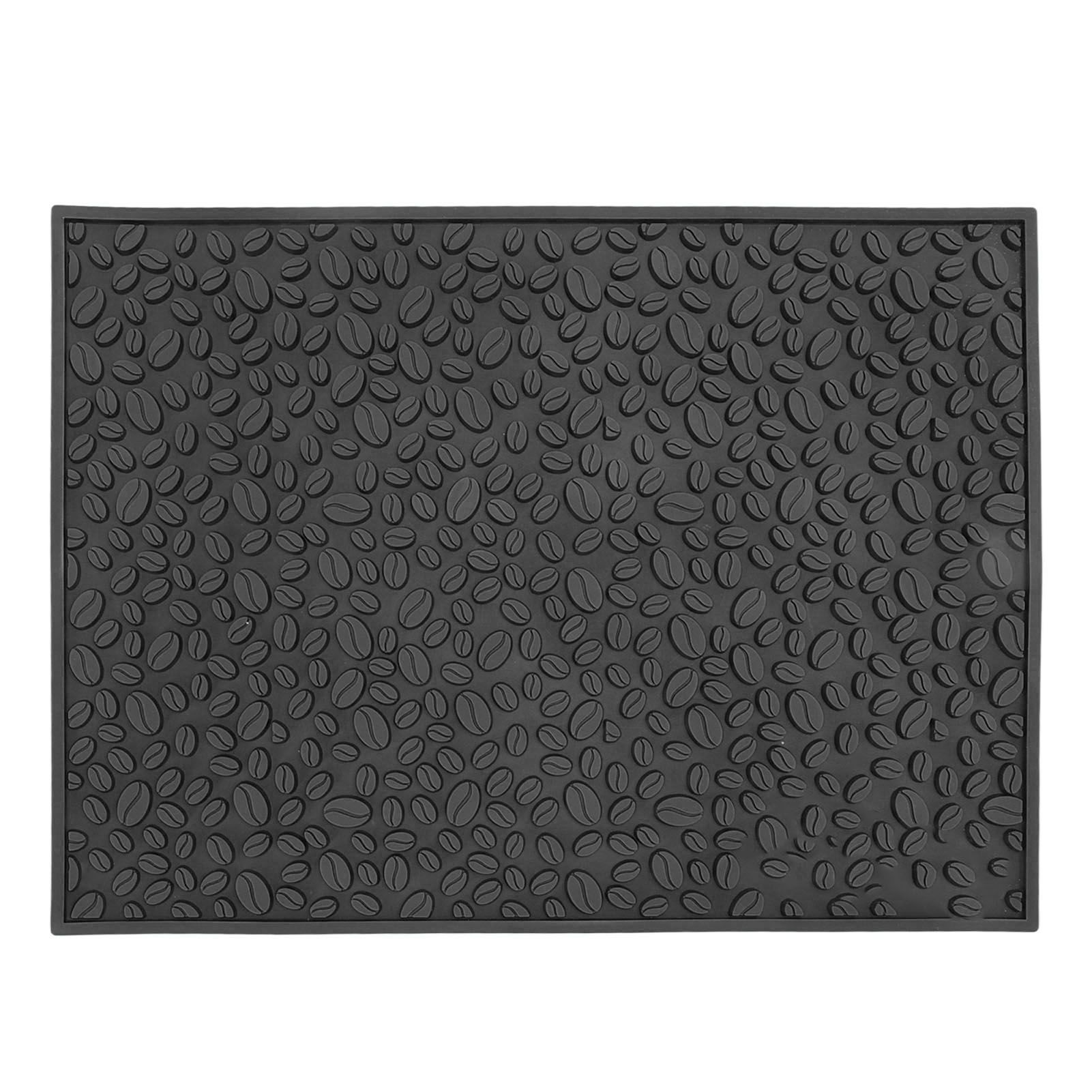 Non Slip Cup Mat Coffee Bean Design Desktop Bar Counter PVC Pad for Water Draining Filtering Black Non Slip Cup Mat Coffee Bean Design Desktop Bar Counter PVC Pad for Water Draining Filtering Black
