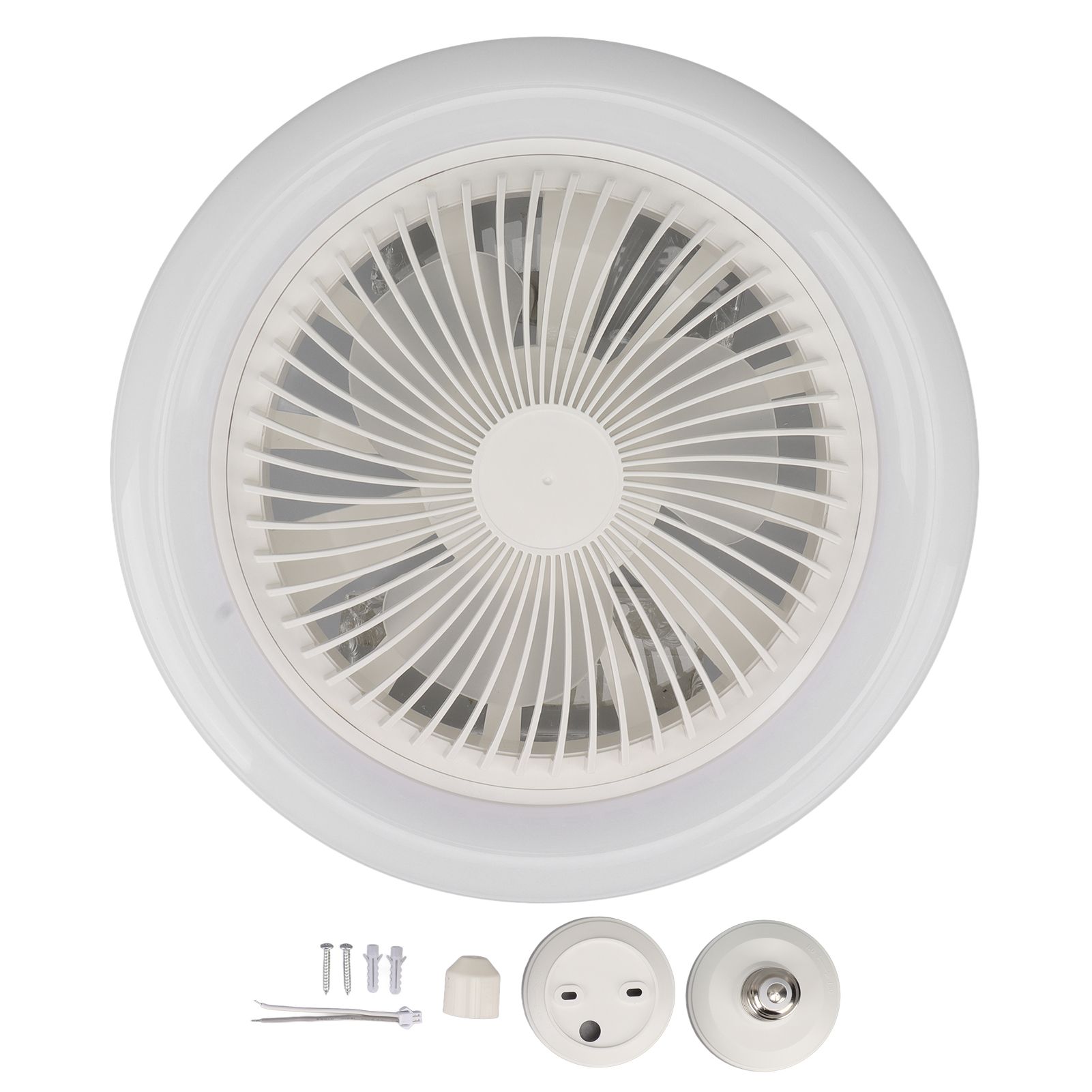 9.8in LED Ceiling Fan Light Quiet 3 Gears Ceiling Fan with E27 Lamp for Living Room 86‑265V White 9.8in LED Ceiling Fan Light Quiet 3 Gears Ceiling Fan with E27 Lamp for Living Room 86‑265V White