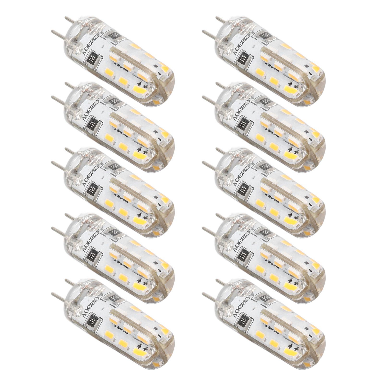 10 Pcs G4 LED Bulbs Bi Pin Base Silicone Warm White 3000K 1.5W AC220V 110LM Landscape Bulbs Replacement