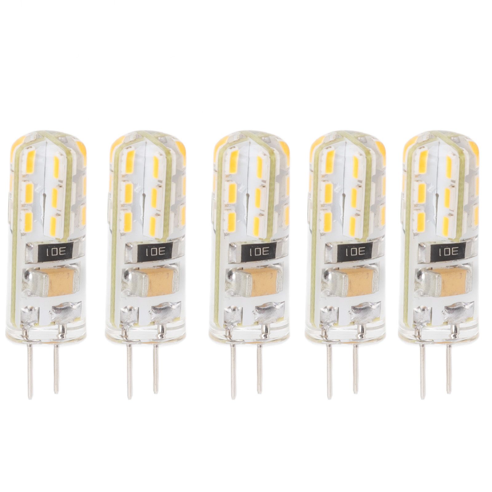 10pcs G4 LED Bulb Double Feet Base 1.5W AC110V 110LM Silicone Light Bulb for Landscape Lighting Courtyard White Light 6000K