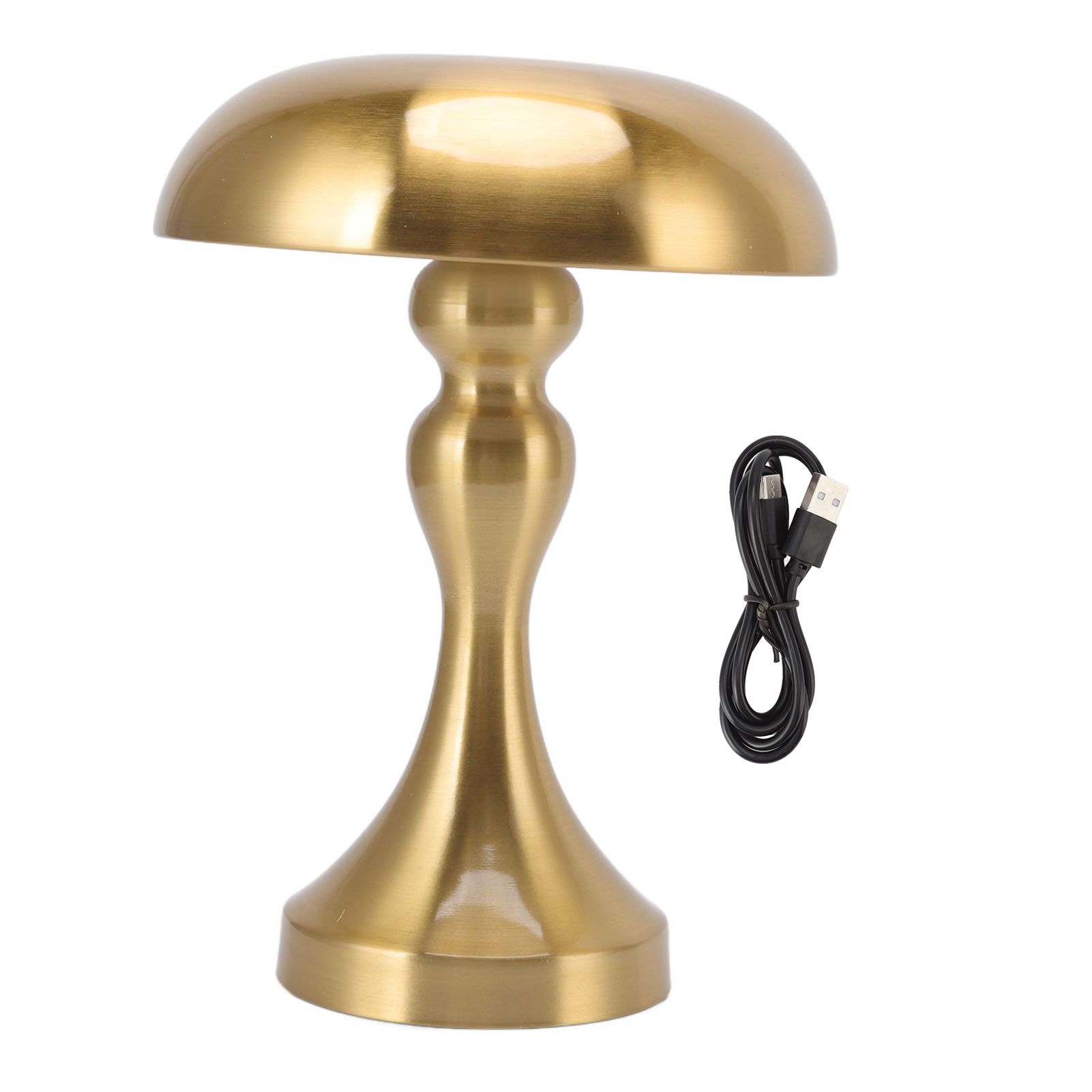 Table Lamp Rechargeable Mushroom Shape 3 Speed Color Temperature Touch Stepless Dimming Night Light for Home Gold Table Lamp Rechargeable Mushroom Shape 3 Speed Color Temperature Touch Stepless Dimming Night Light for Home Gold