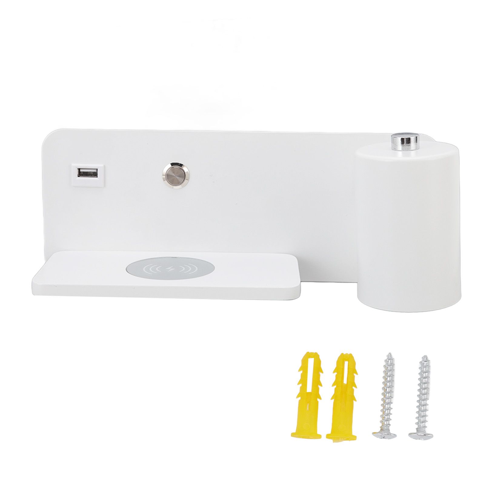 LED Wall Light USB Interface Wireless Charging LED Wall Lamp for Living Room Bedroom 85‑265V White Right LED Wall Light USB Interface Wireless Charging LED Wall Lamp for Living Room Bedroom 85‑265V White Right